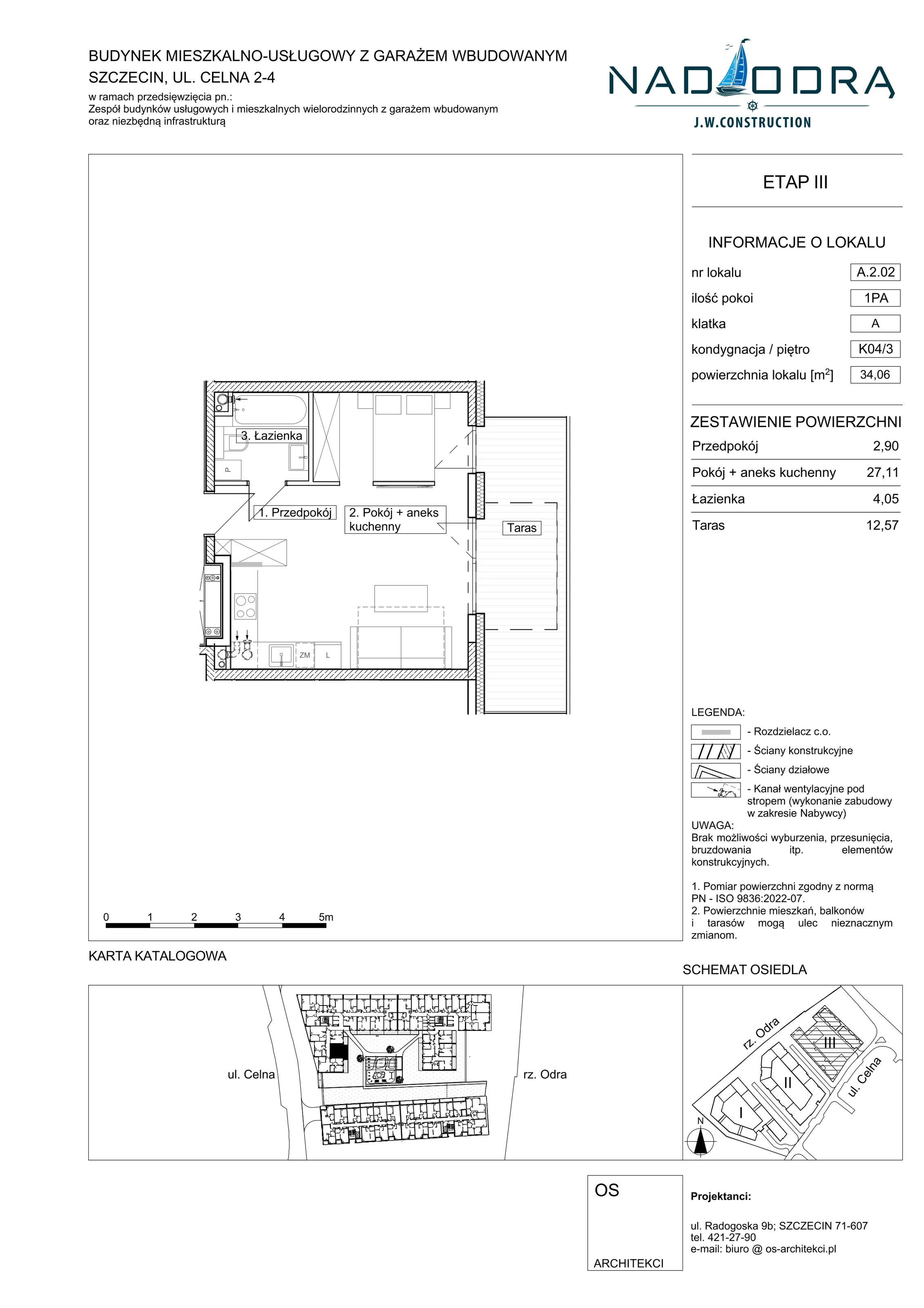 1 pokój, mieszkanie 34,06 m², piętro 3, oferta nr A202, Nad Odrą, Szczecin, Śródmieście, Łasztownia, ul. Celna 4