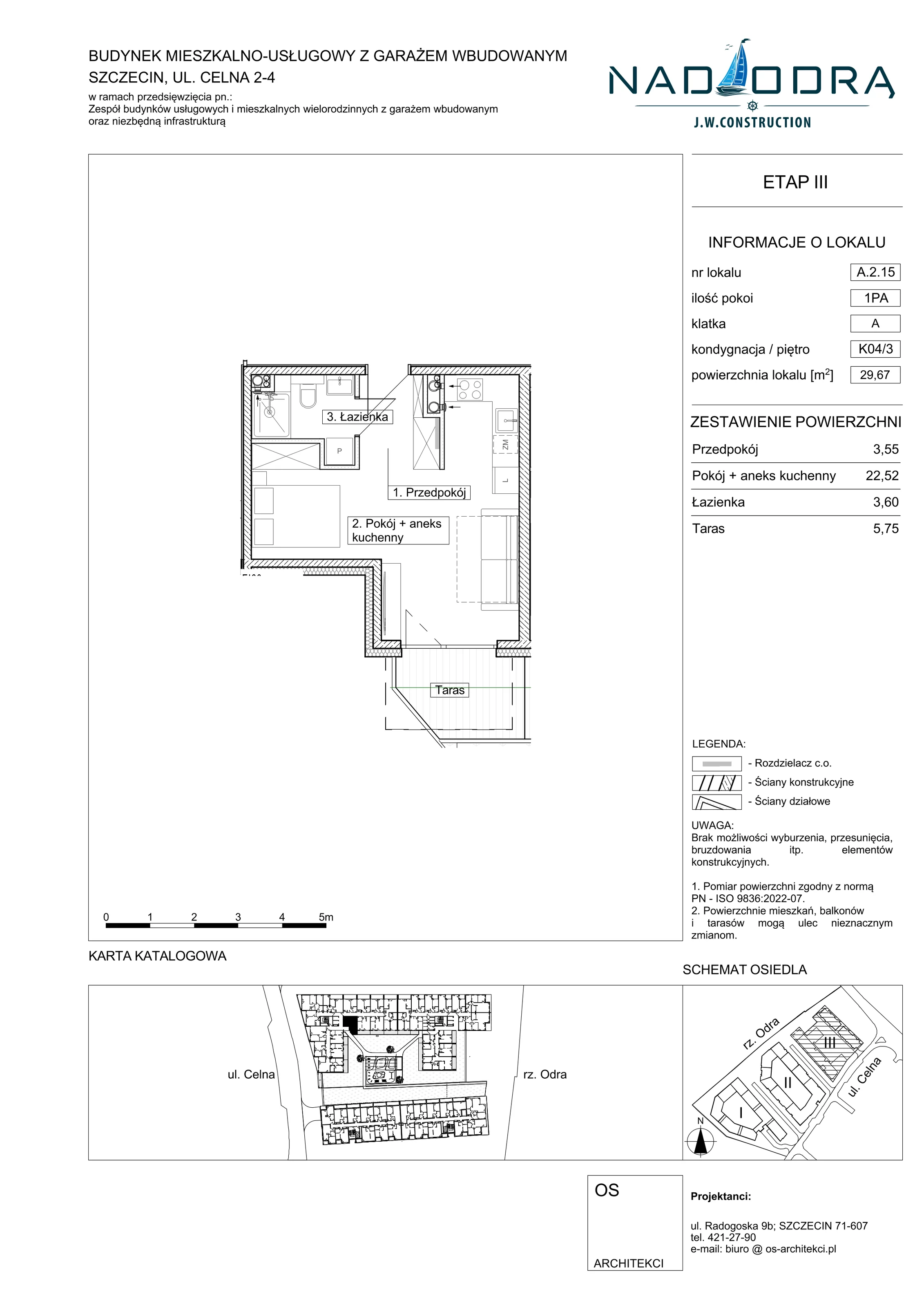 1 pokój, mieszkanie 29,67 m², piętro 3, oferta nr A215, Nad Odrą, Szczecin, Śródmieście, Łasztownia, ul. Celna 4
