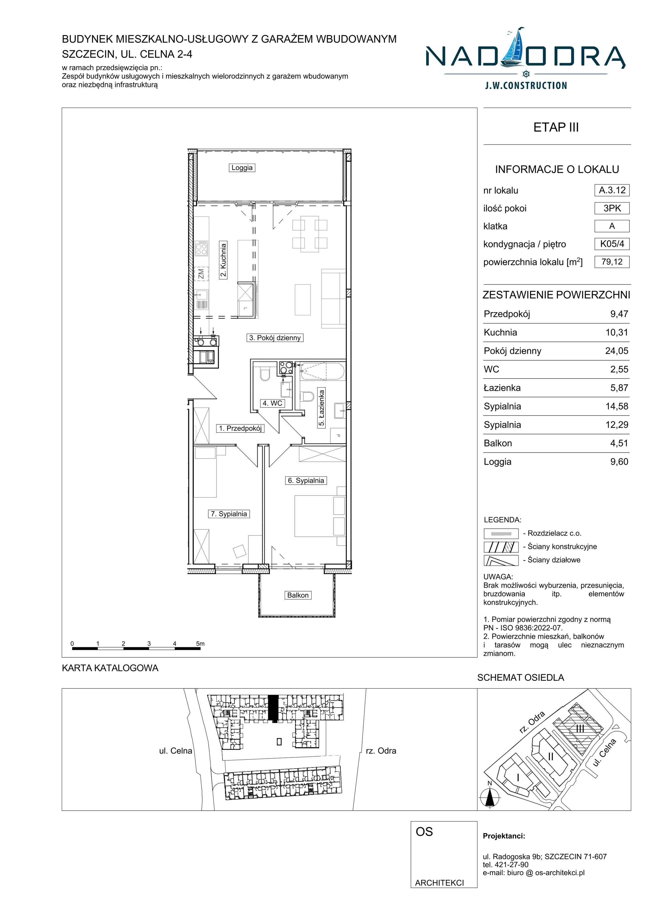 3 pokoje, apartament 79,12 m², piętro 4, oferta nr A312, Nad Odrą, Szczecin, Śródmieście, Łasztownia, ul. Celna 4
