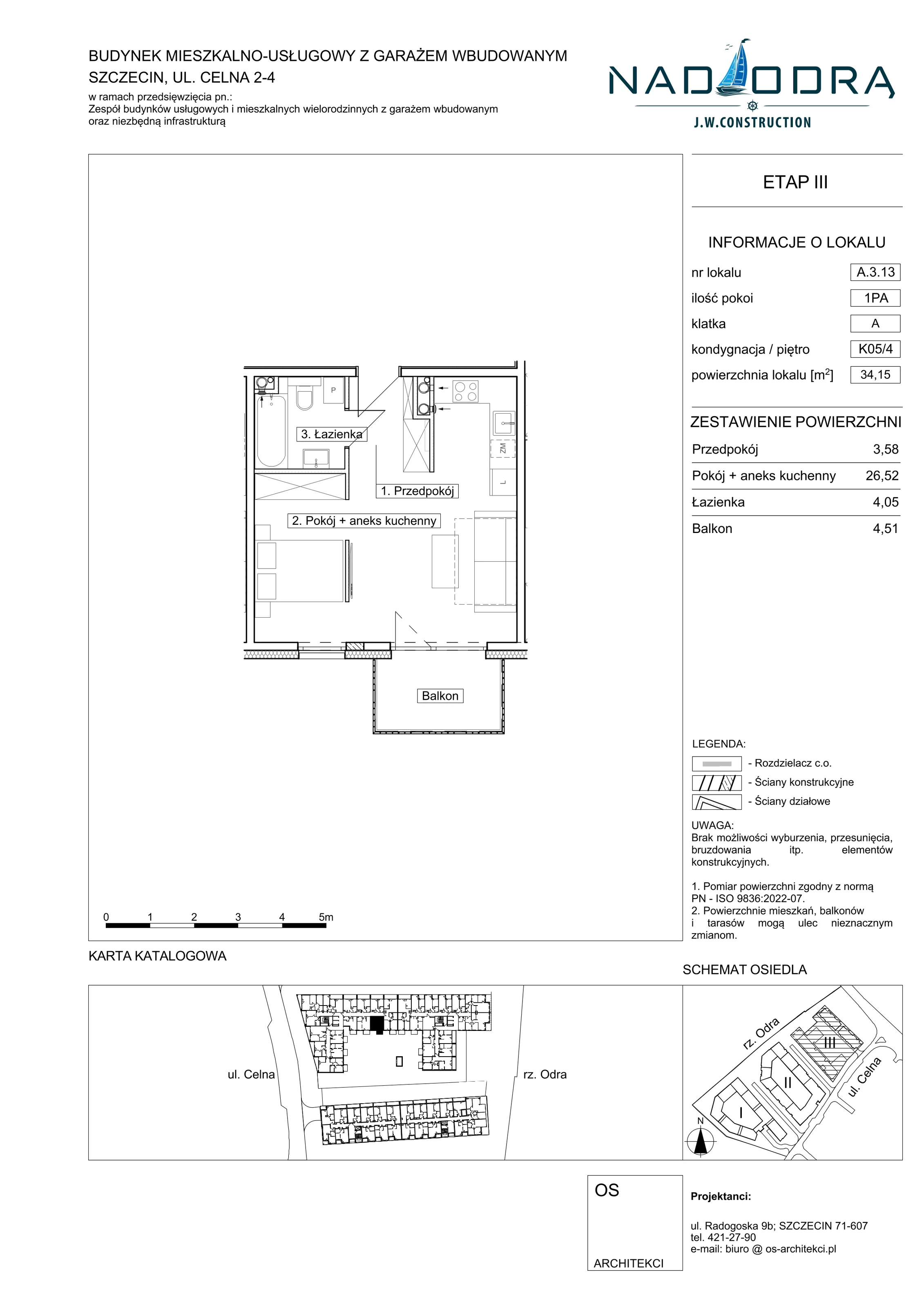 1 pokój, mieszkanie 34,15 m², piętro 4, oferta nr A313, Nad Odrą, Szczecin, Śródmieście, Łasztownia, ul. Celna 4