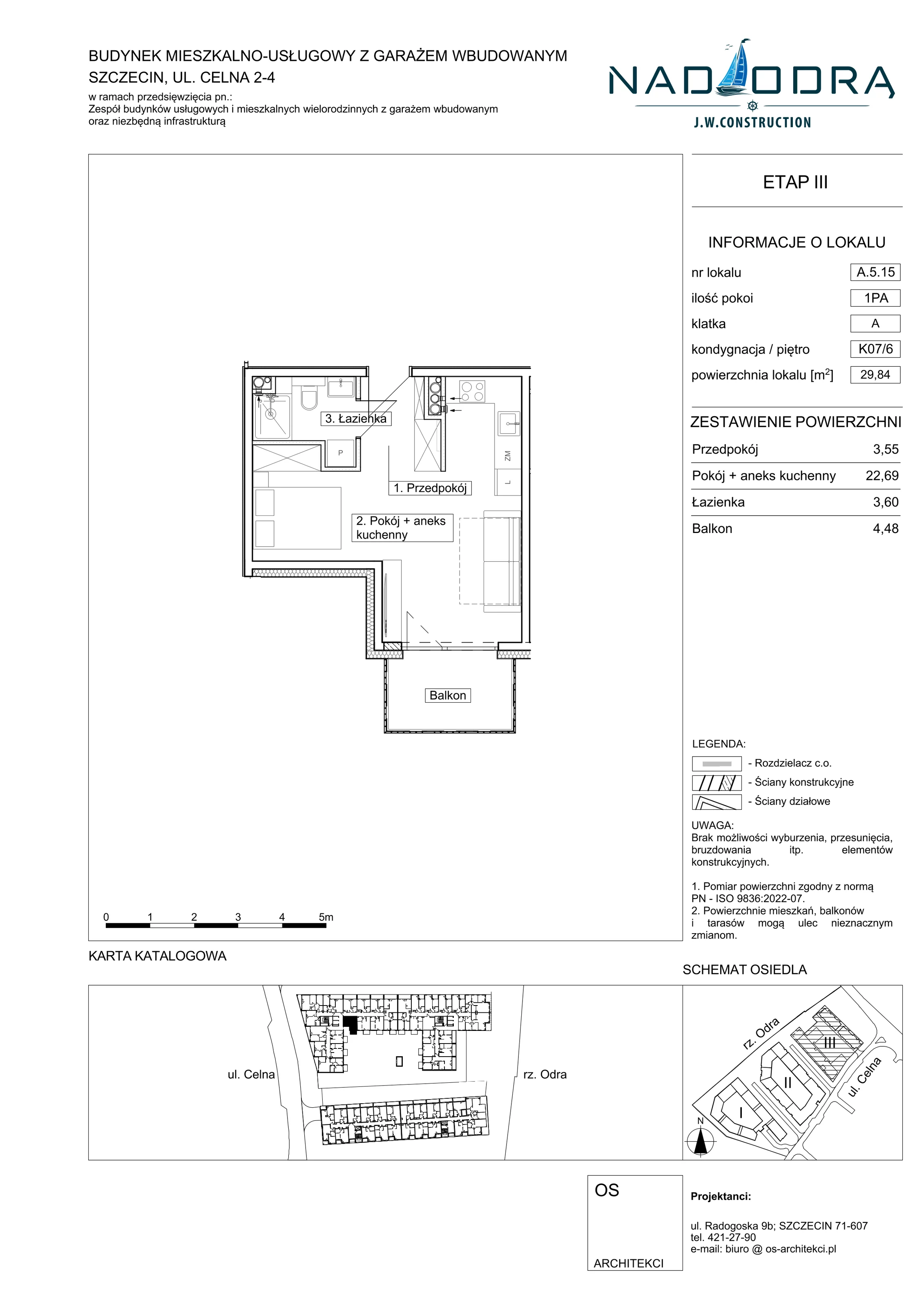 1 pokój, mieszkanie 29,84 m², piętro 6, oferta nr A515, Nad Odrą, Szczecin, Śródmieście, Łasztownia, ul. Celna 4