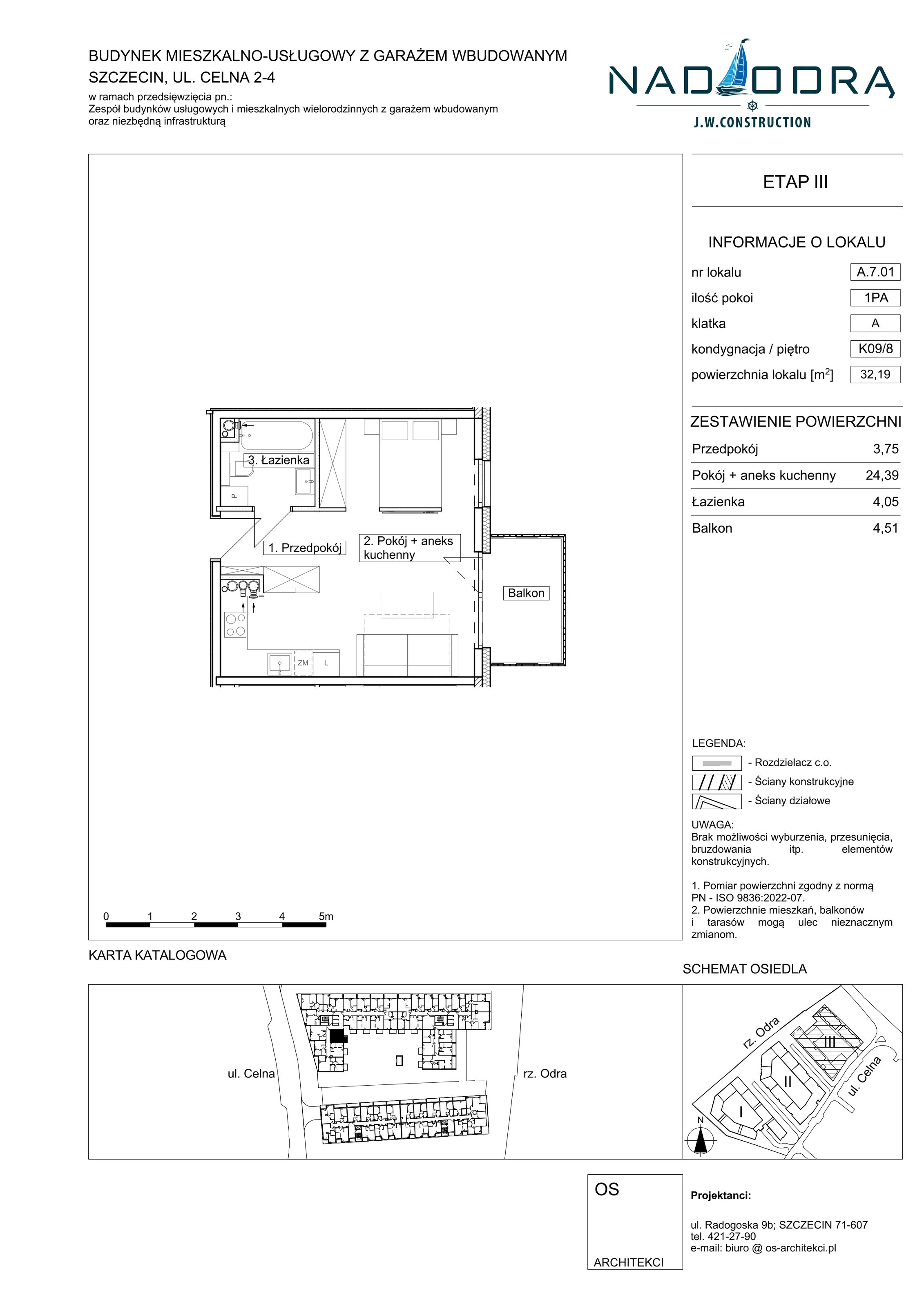 1 pokój, mieszkanie 32,19 m², piętro 8, oferta nr A701, Nad Odrą, Szczecin, Śródmieście, Łasztownia, ul. Celna 4