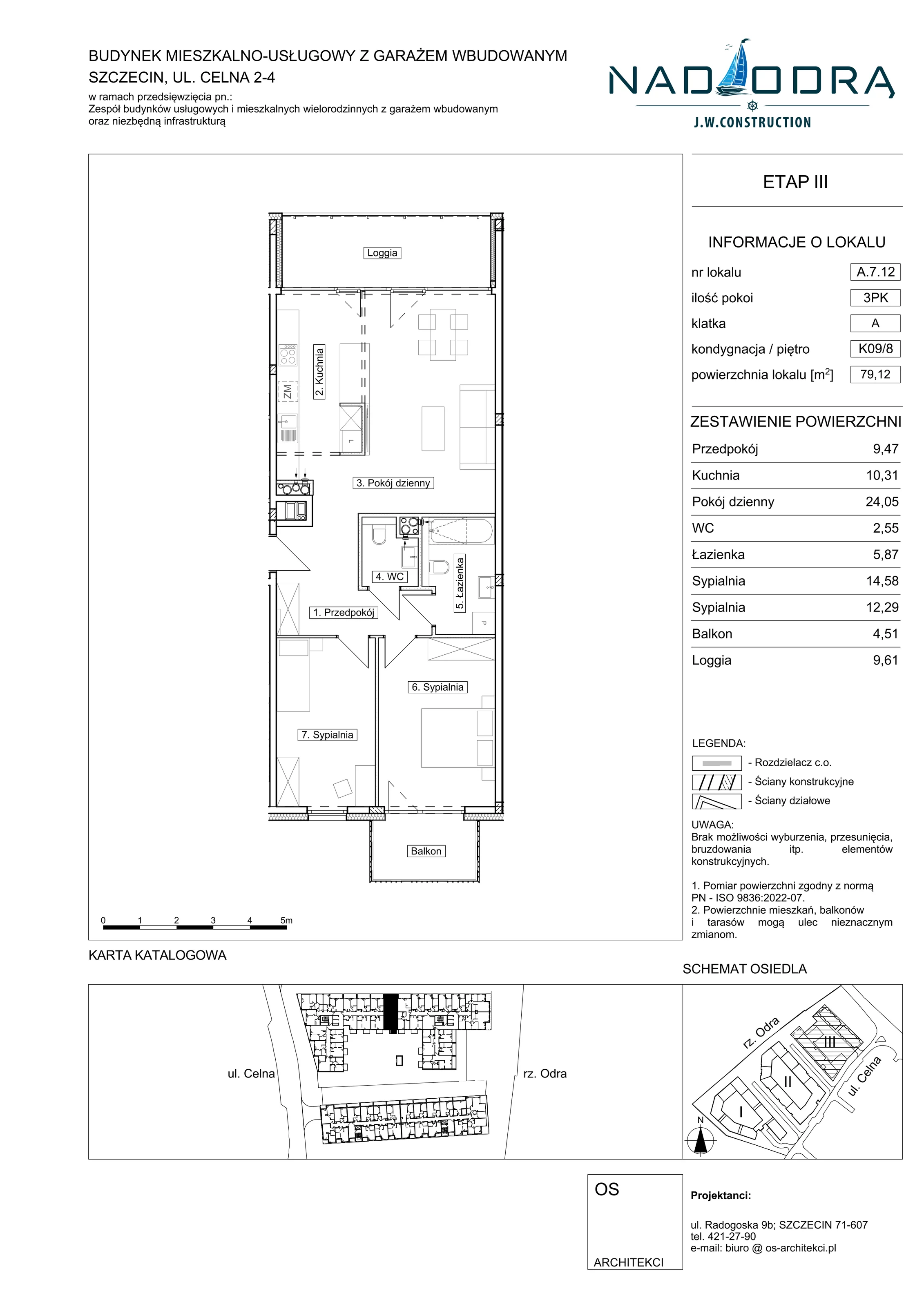 3 pokoje, mieszkanie 79,12 m², piętro 8, oferta nr A712, Nad Odrą, Szczecin, Śródmieście, Łasztownia, ul. Celna 4