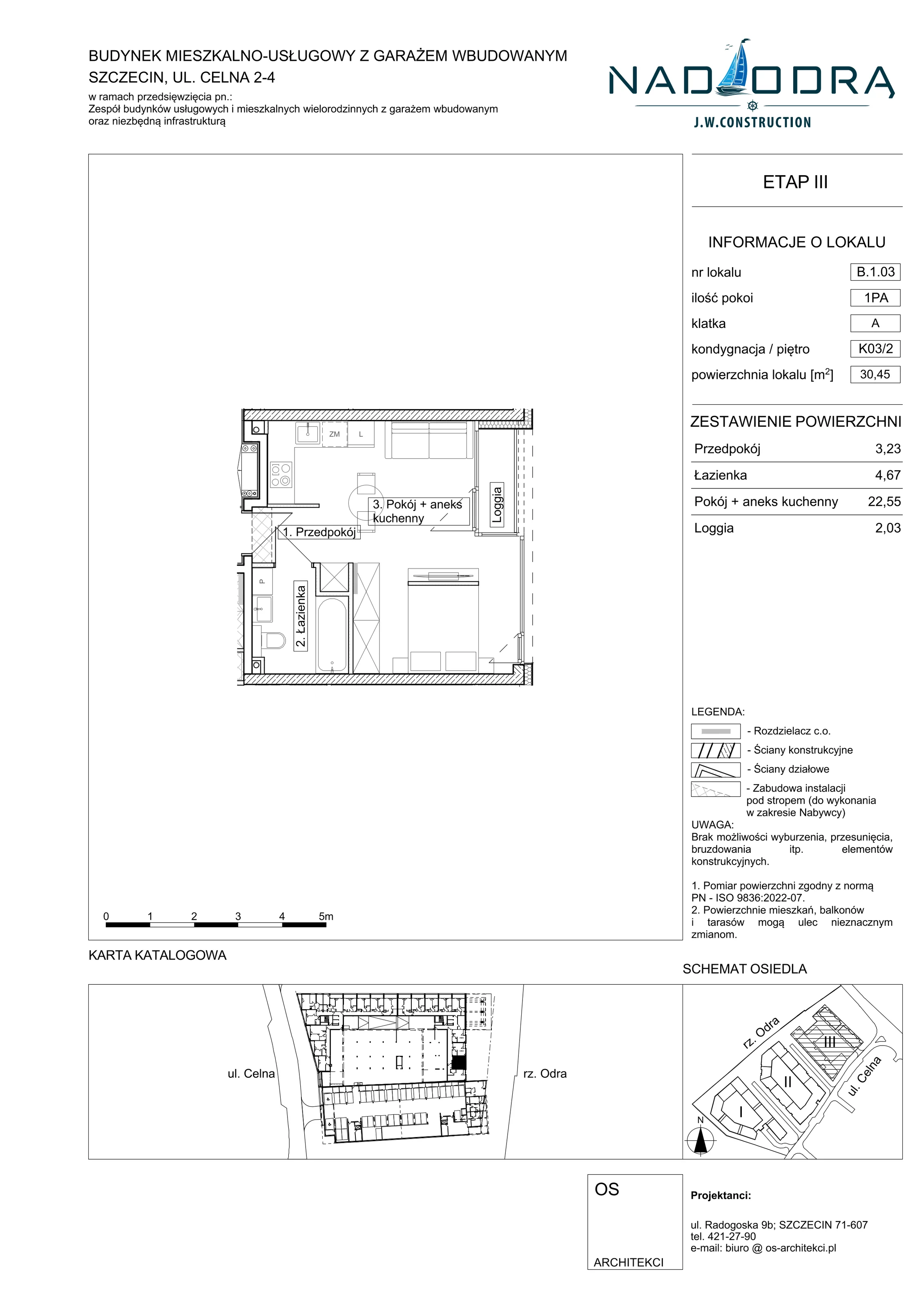 1 pokój, mieszkanie 30,45 m², piętro 2, oferta nr B103, Nad Odrą, Szczecin, Śródmieście, Łasztownia, ul. Celna 4
