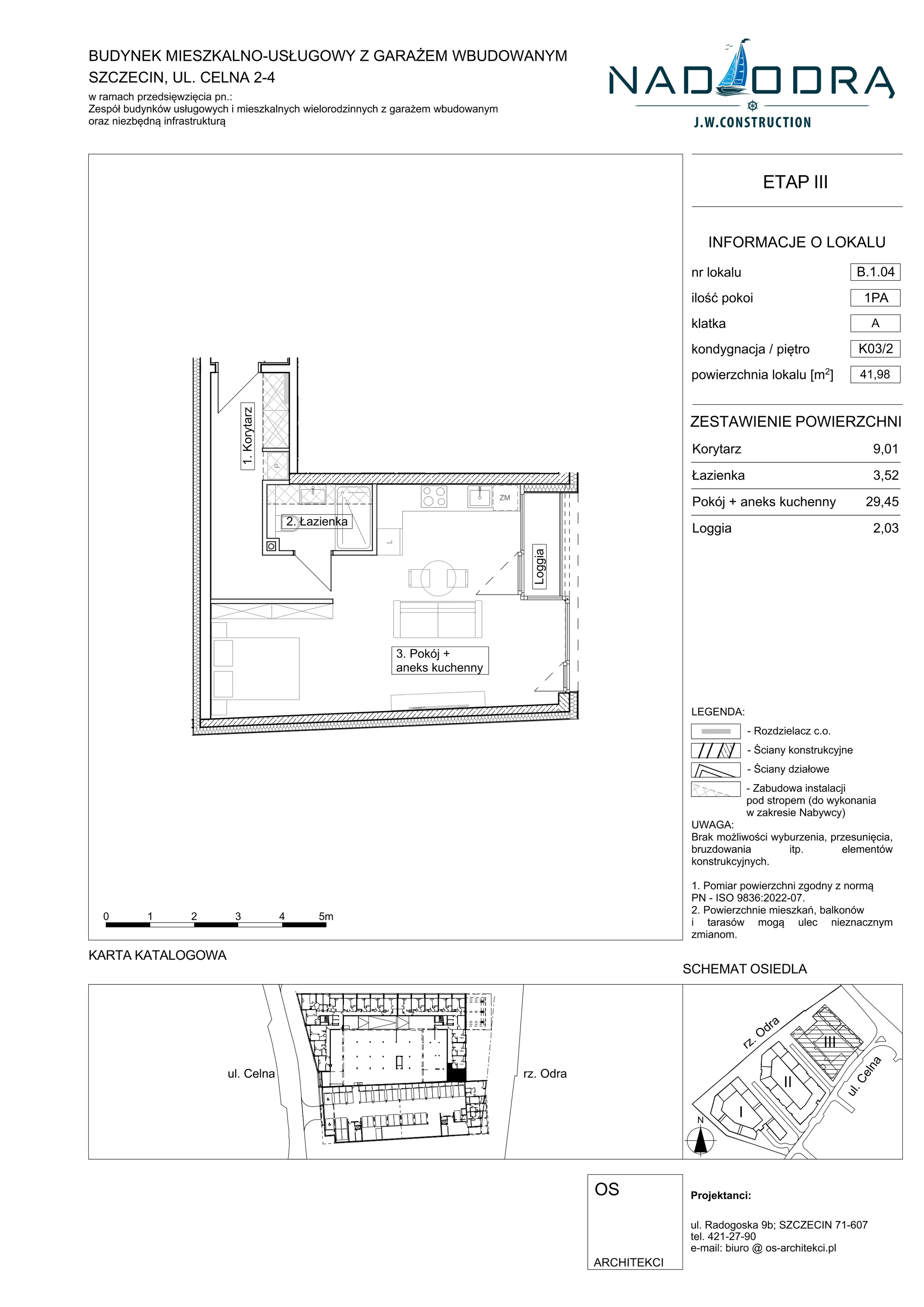 1 pokój, mieszkanie 41,98 m², piętro 2, oferta nr B104, Nad Odrą, Szczecin, Śródmieście, Łasztownia, ul. Celna 4