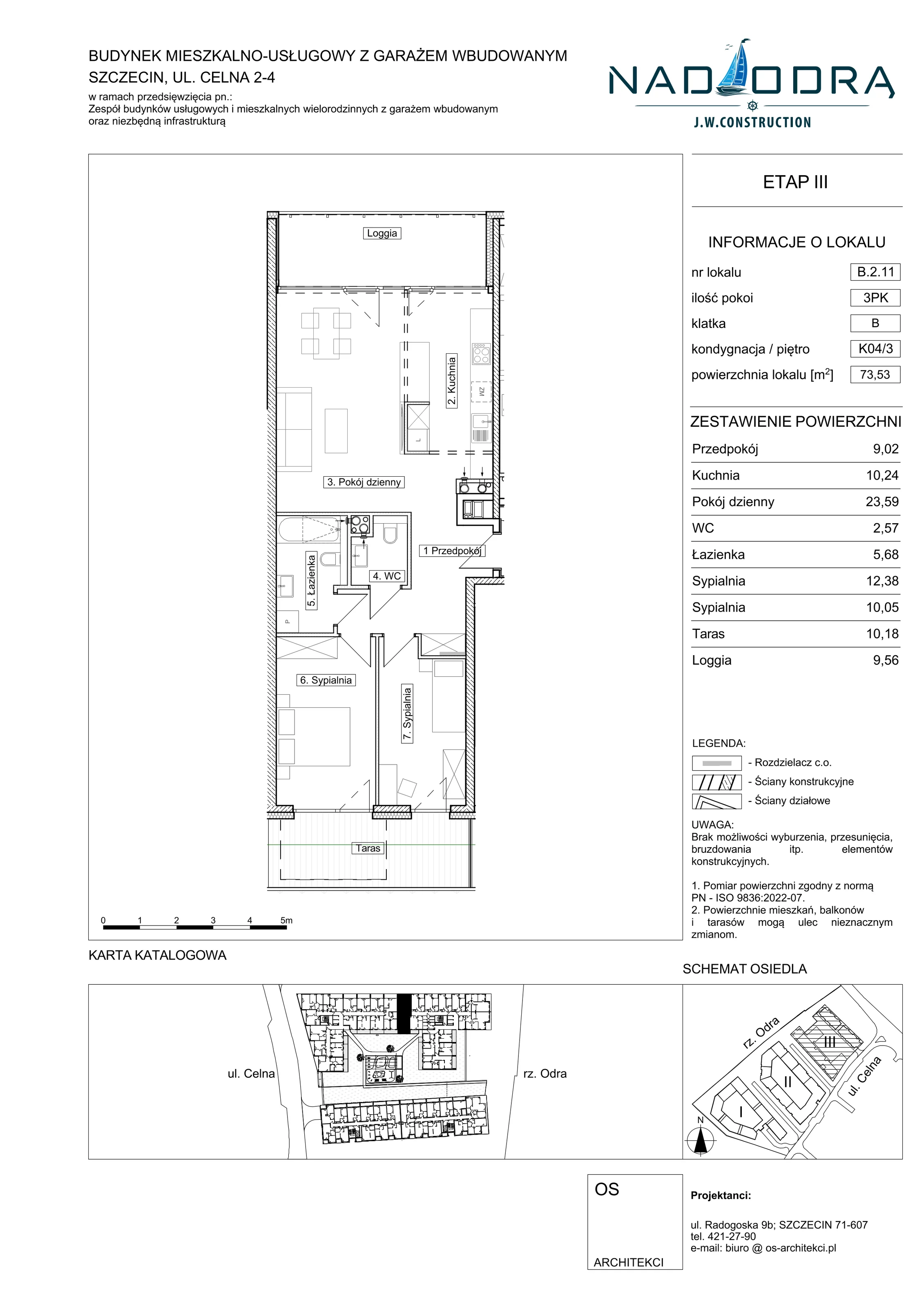 3 pokoje, mieszkanie 73,53 m², piętro 3, oferta nr B211, Nad Odrą, Szczecin, Śródmieście, Łasztownia, ul. Celna 4