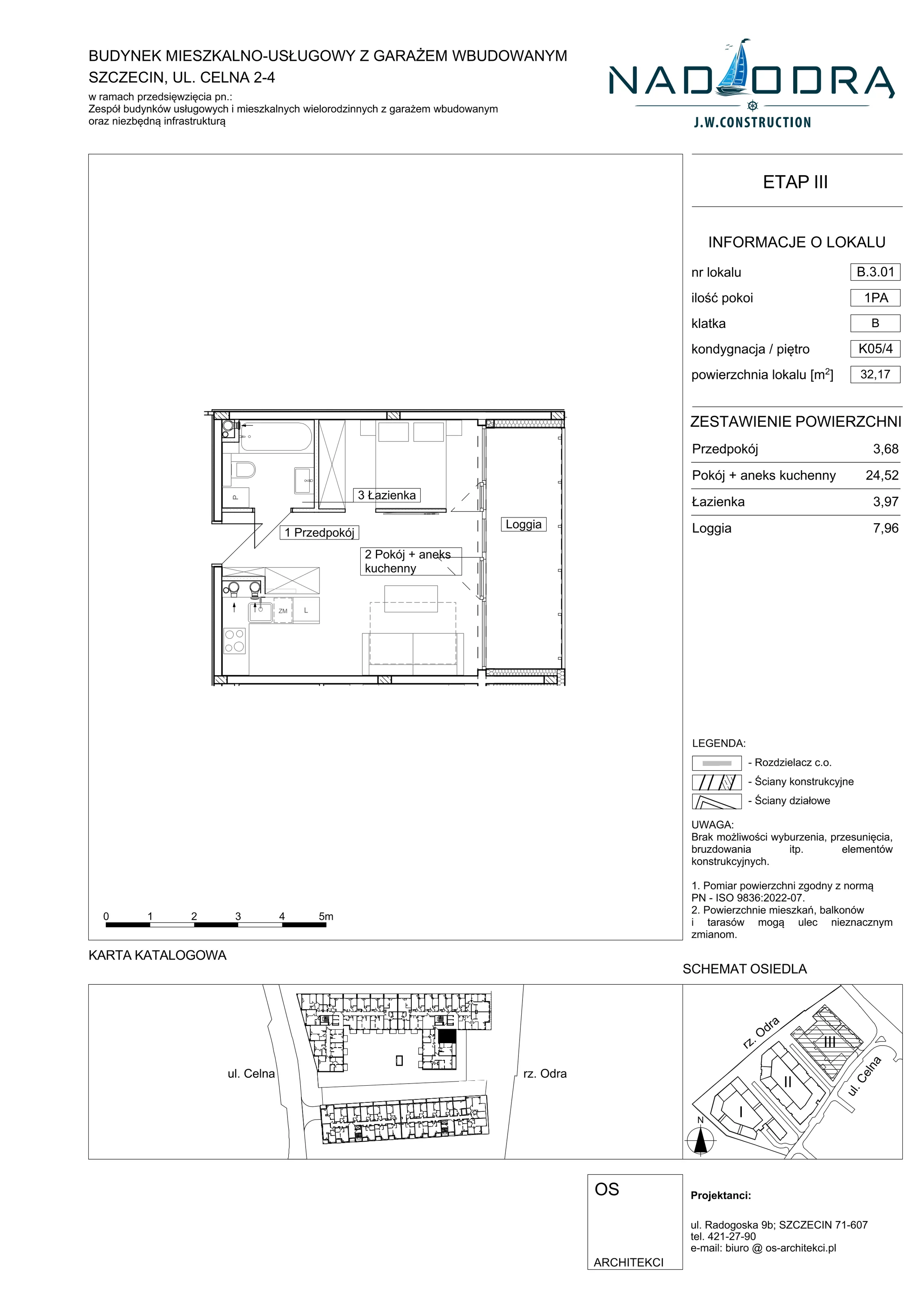 1 pokój, mieszkanie 32,17 m², piętro 4, oferta nr B301, Nad Odrą, Szczecin, Śródmieście, Łasztownia, ul. Celna 4