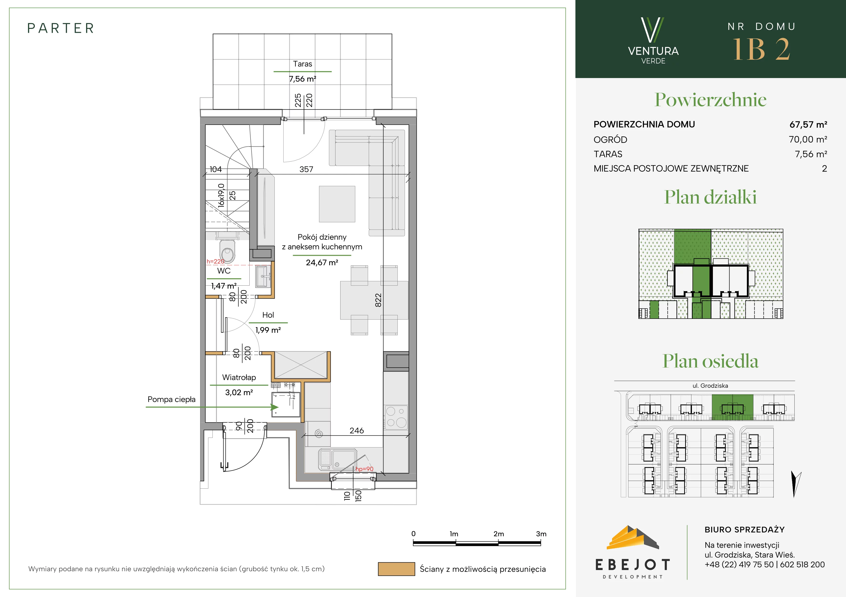 Dom 67,57 m², oferta nr 1B2, Ventura Verde II, Stara Wieś, ul. Grodziska