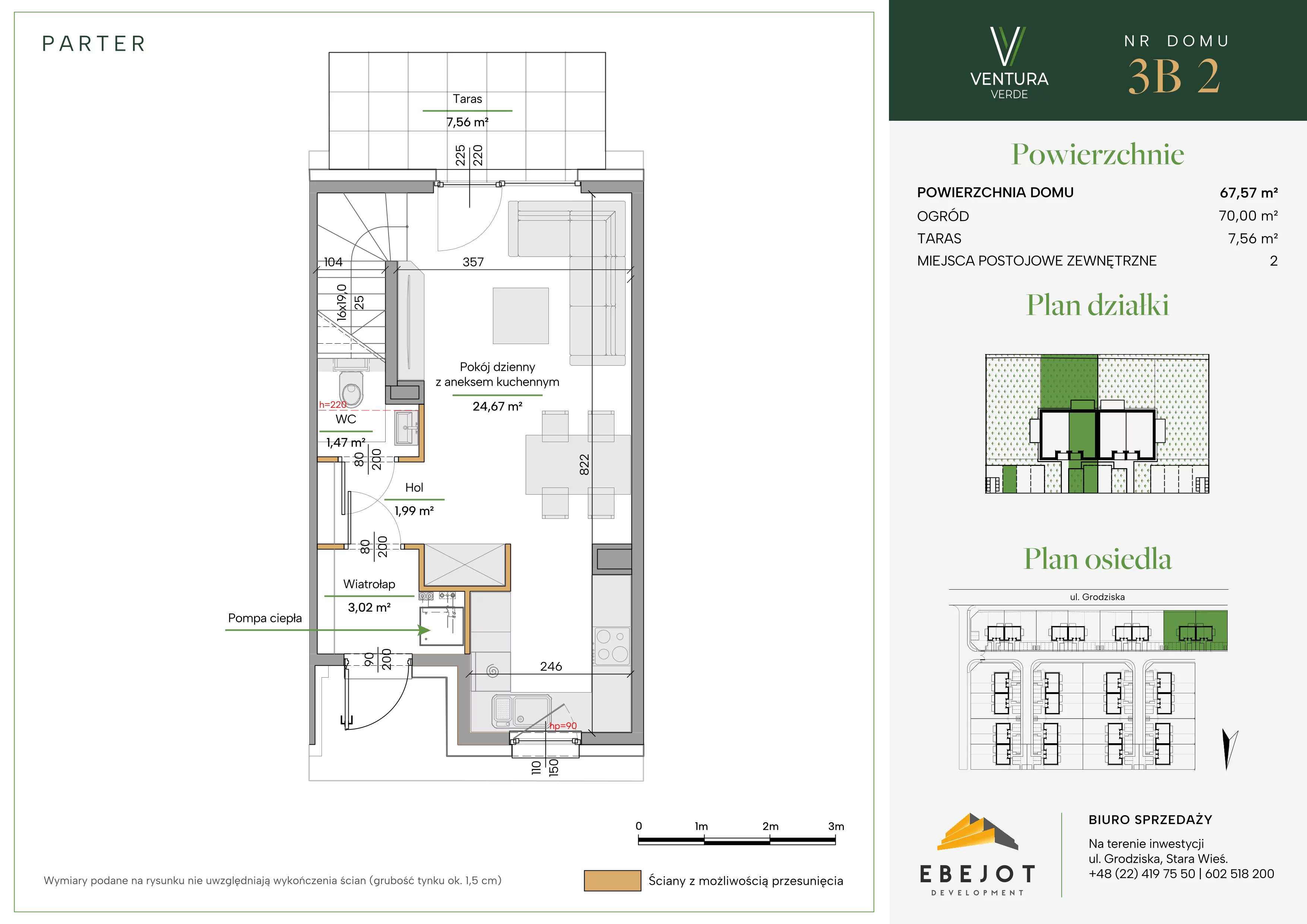 Dom 67,57 m², oferta nr 3B2, Ventura Verde II, Stara Wieś, ul. Grodziska