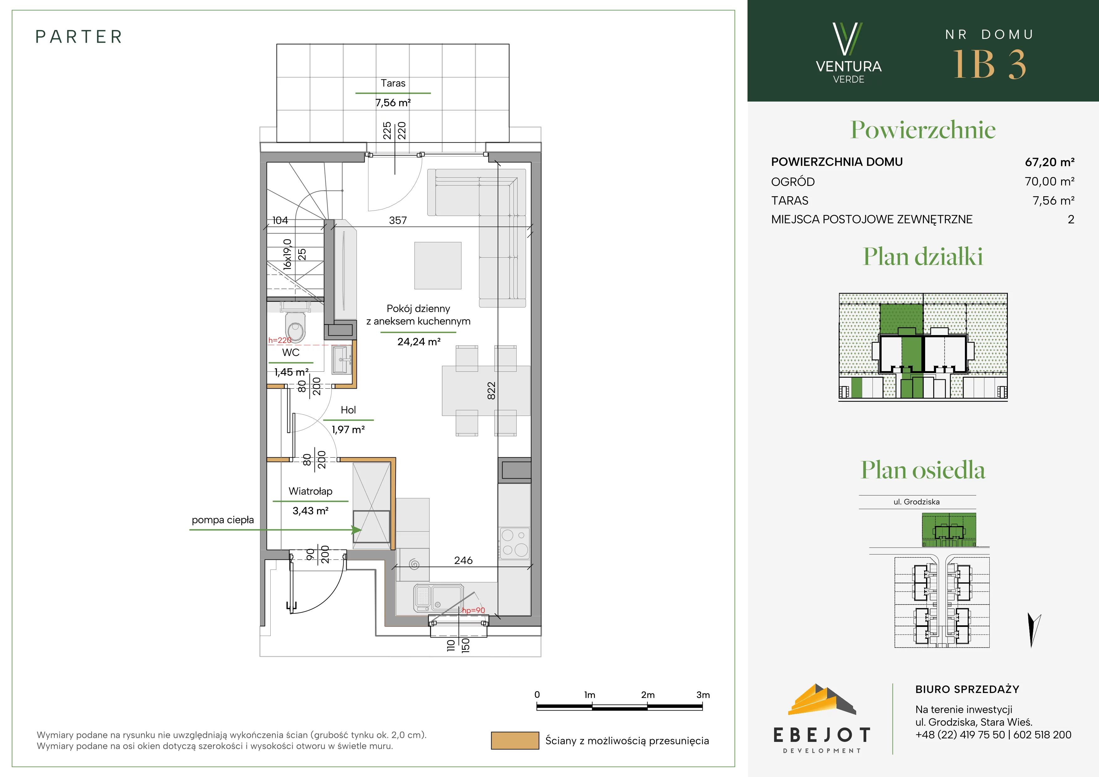 Dom 67,20 m², oferta nr 1B3, Ventura Verde II, Stara Wieś, ul. Grodziska