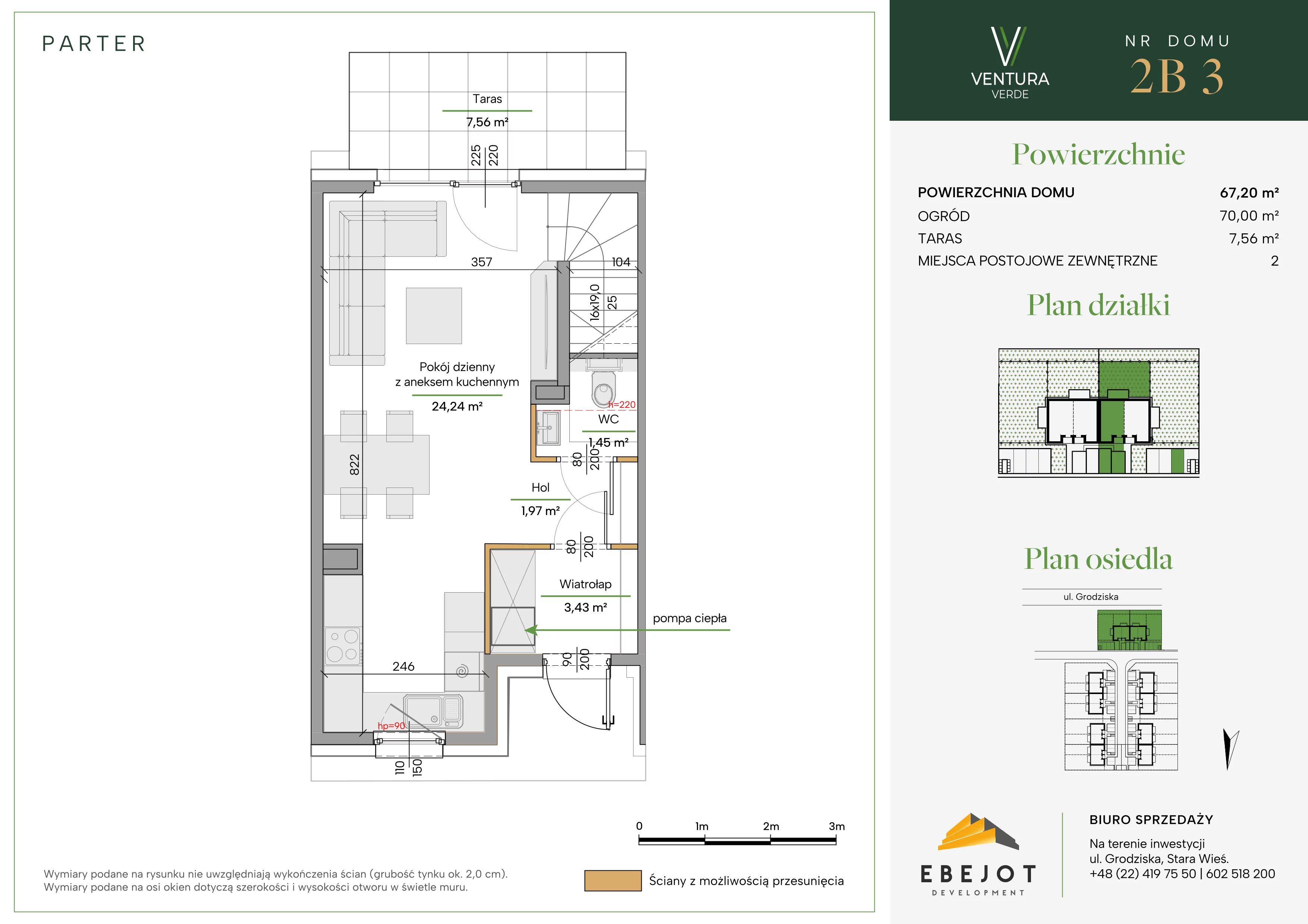 Dom 67,20 m², oferta nr 2B3, Ventura Verde II, Stara Wieś, ul. Grodziska