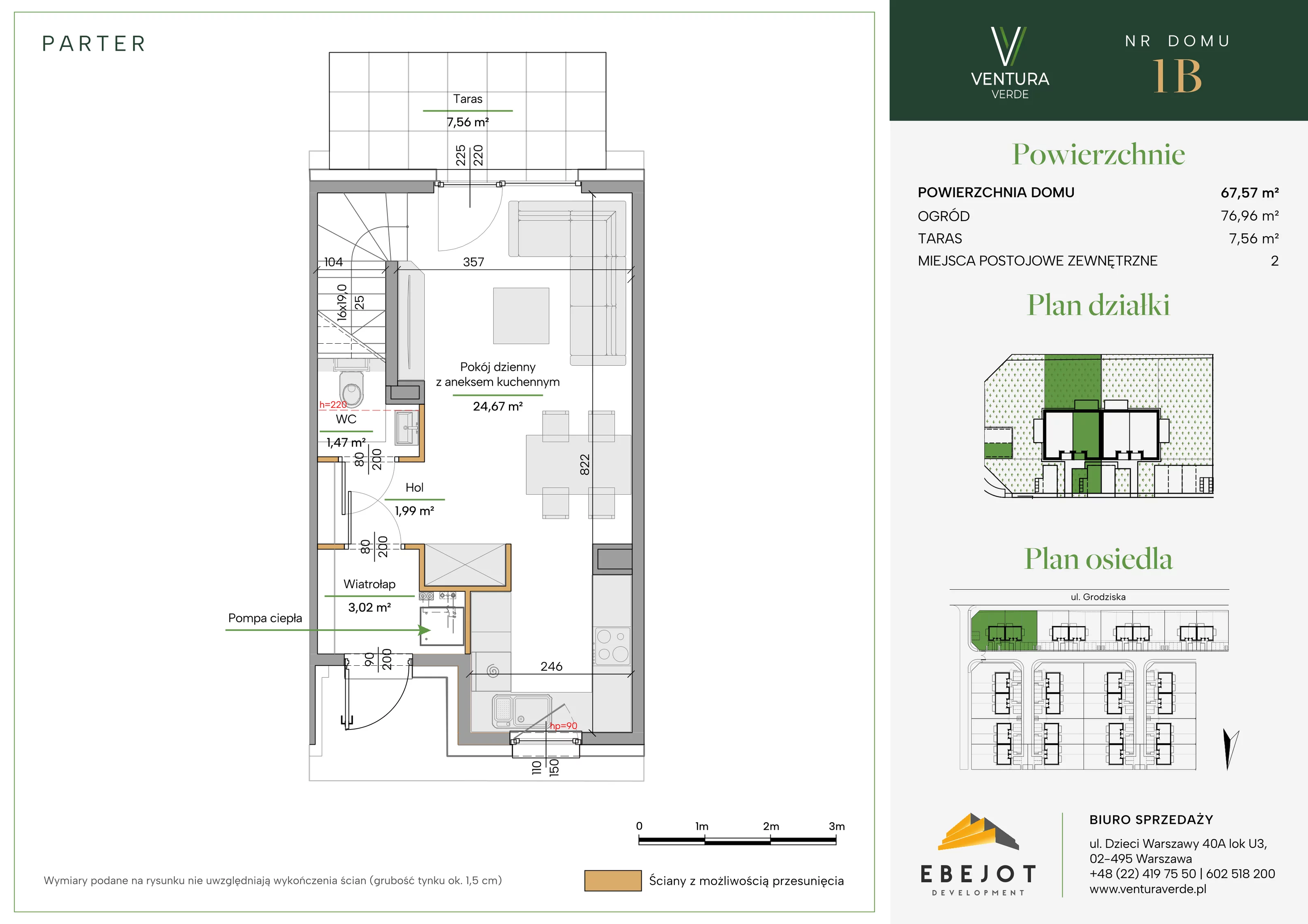 Dom 67,57 m², oferta nr 1B, Ventura Verde II, Stara Wieś, ul. Grodziska