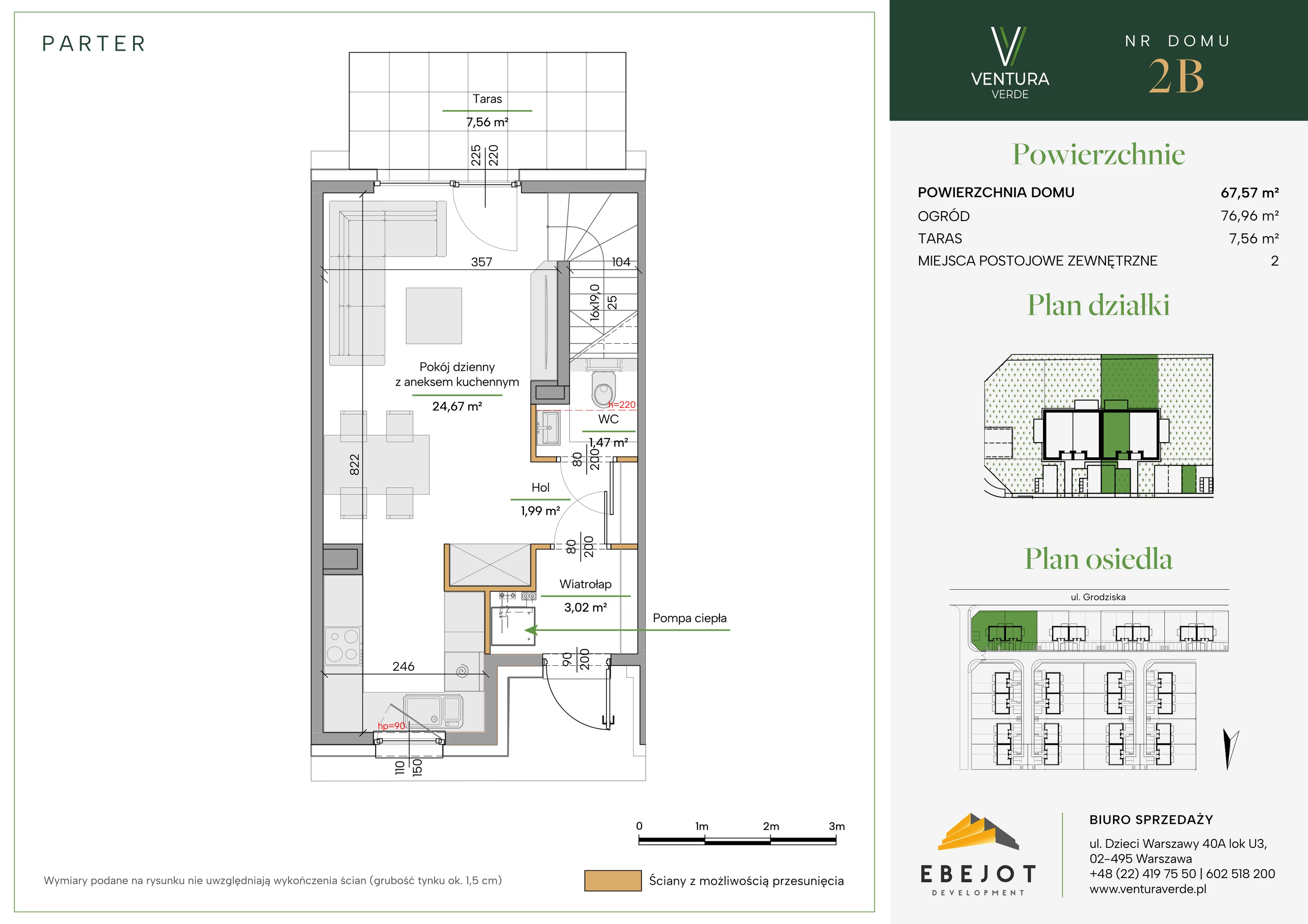 Dom 67,57 m², oferta nr 2B, Ventura Verde II, Stara Wieś, ul. Grodziska