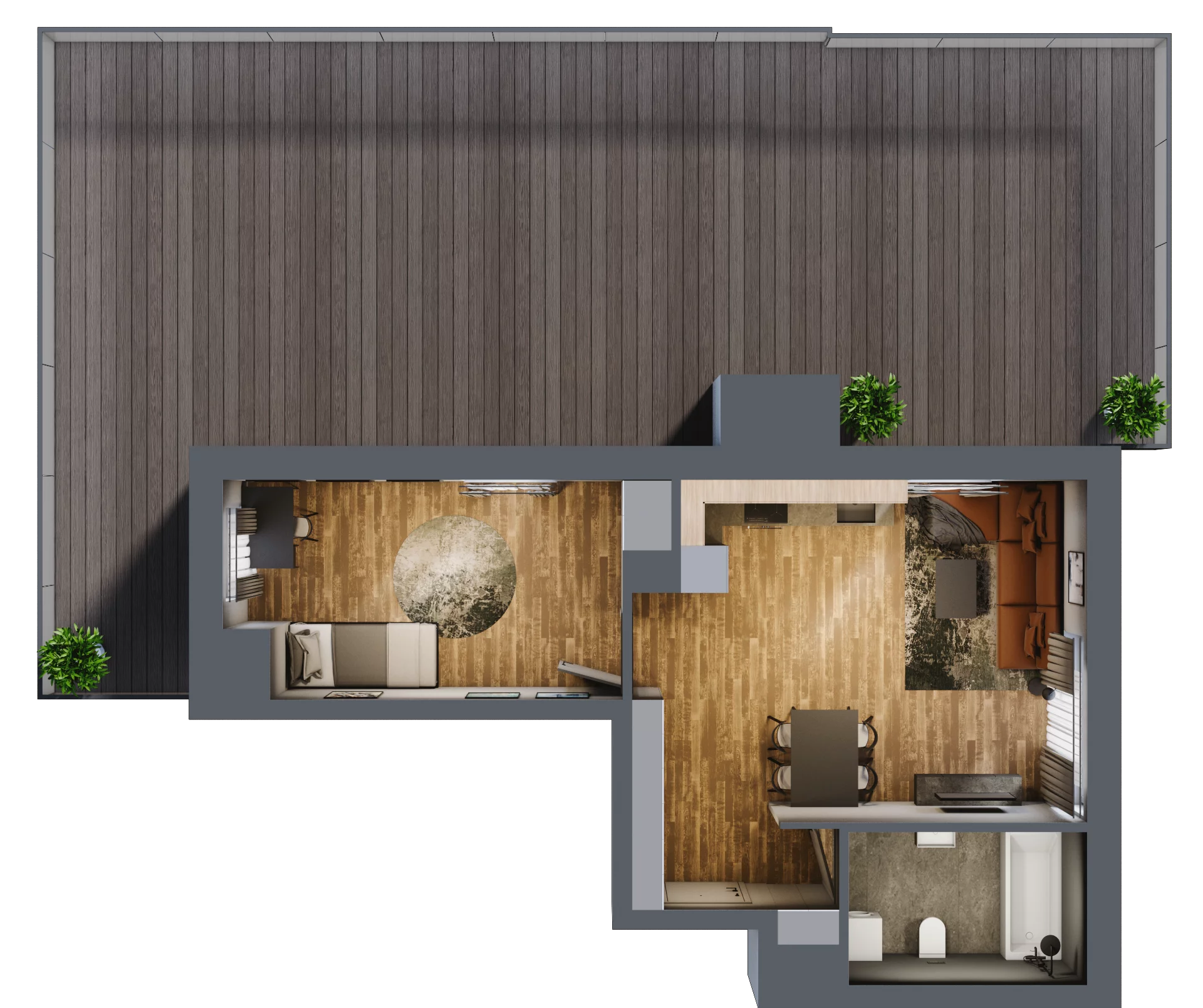 2 pokoje, mieszkanie 46,78 m², piętro 4, oferta nr B.4.25, Osiedle Kwintet, Warszawa, Białołęka, Grodzisk, ul. Podwójna 2, 4, 6, 8, 10