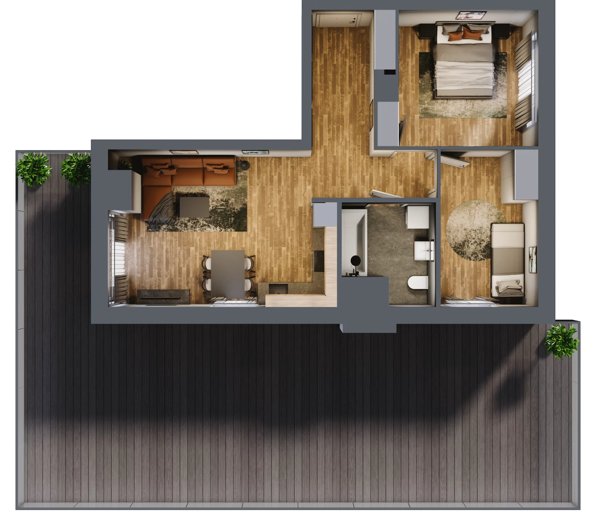 3 pokoje, mieszkanie 59,86 m², piętro 4, oferta nr B.5.27, Osiedle Kwintet, Warszawa, Białołęka, Grodzisk, ul. Podwójna 2, 4, 6, 8, 10