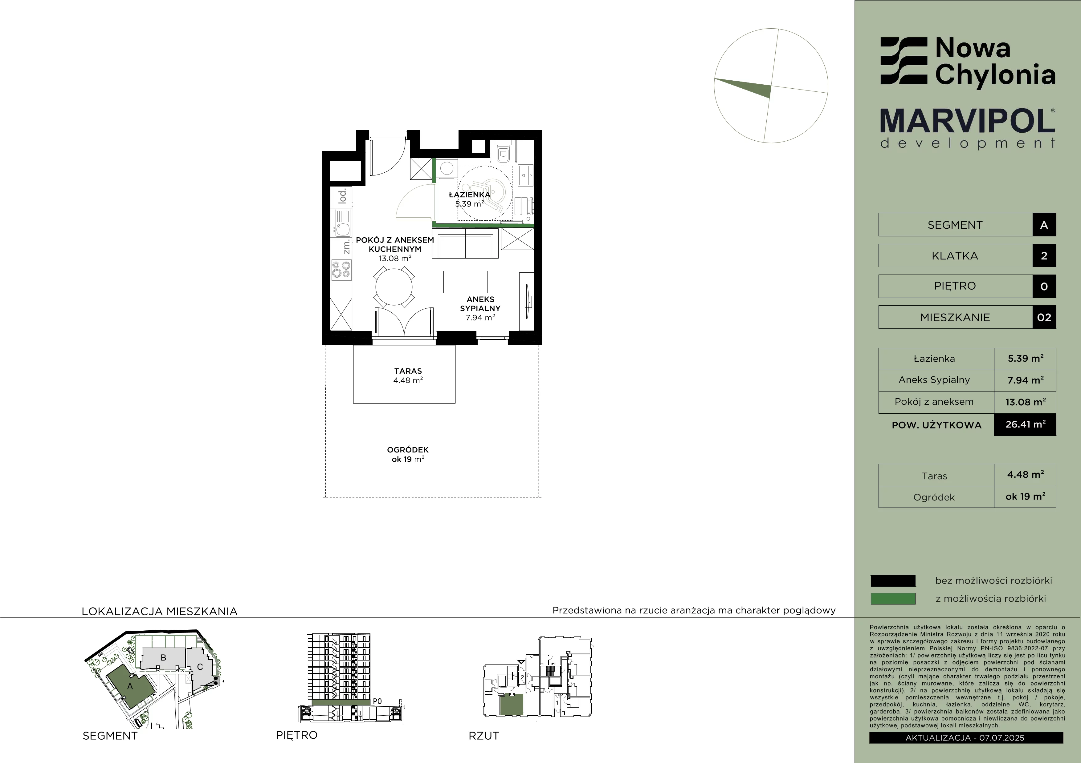 1 pokój, mieszkanie 26,41 m², parter, oferta nr A/A2-0-02, Nowa Chylonia, Gdynia, Chylonia, Chylonia, ul. Pucka 4