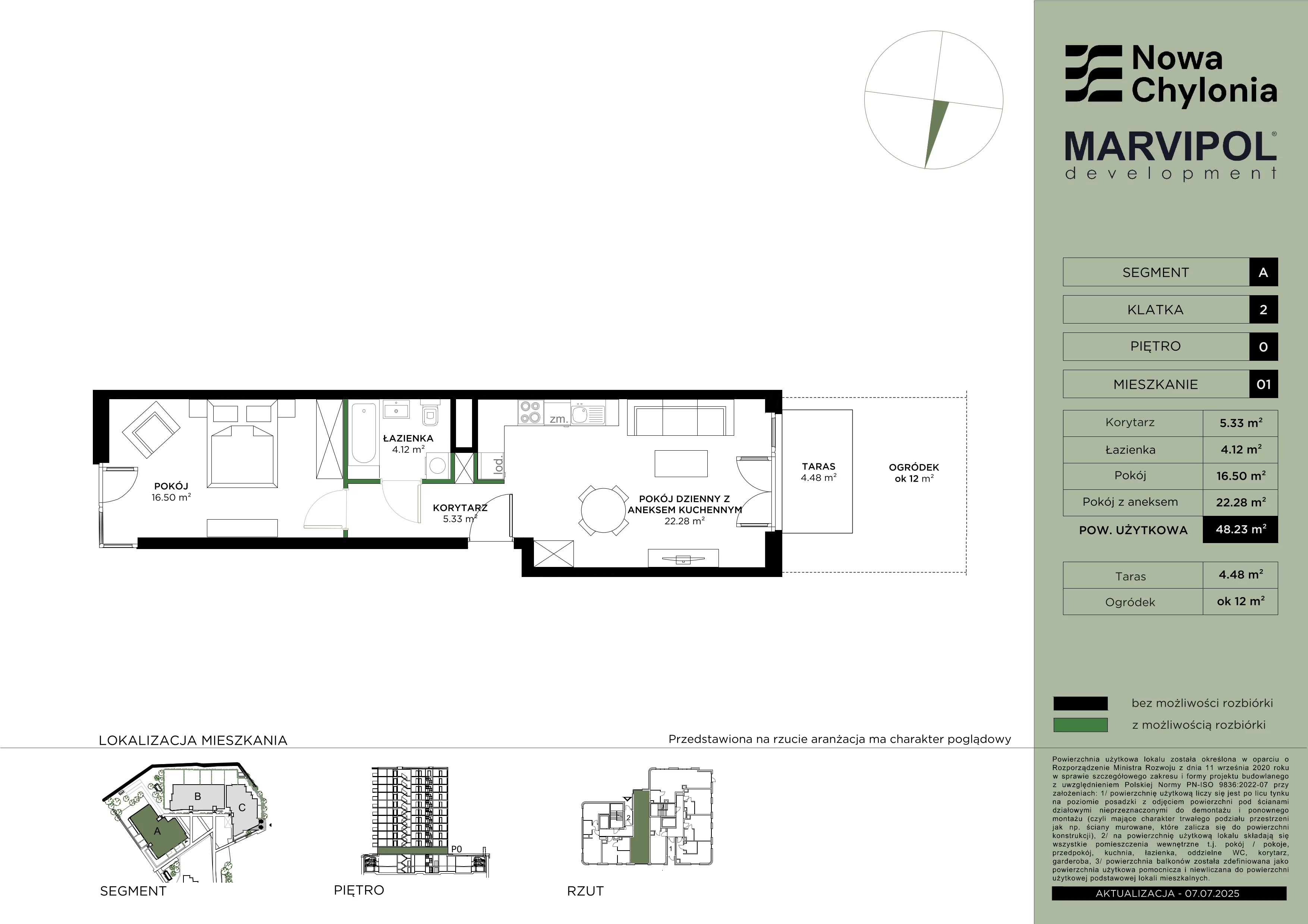 2 pokoje, mieszkanie 48,23 m², parter, oferta nr A/A2-0-01, Nowa Chylonia, Gdynia, Chylonia, Chylonia, ul. Pucka 4