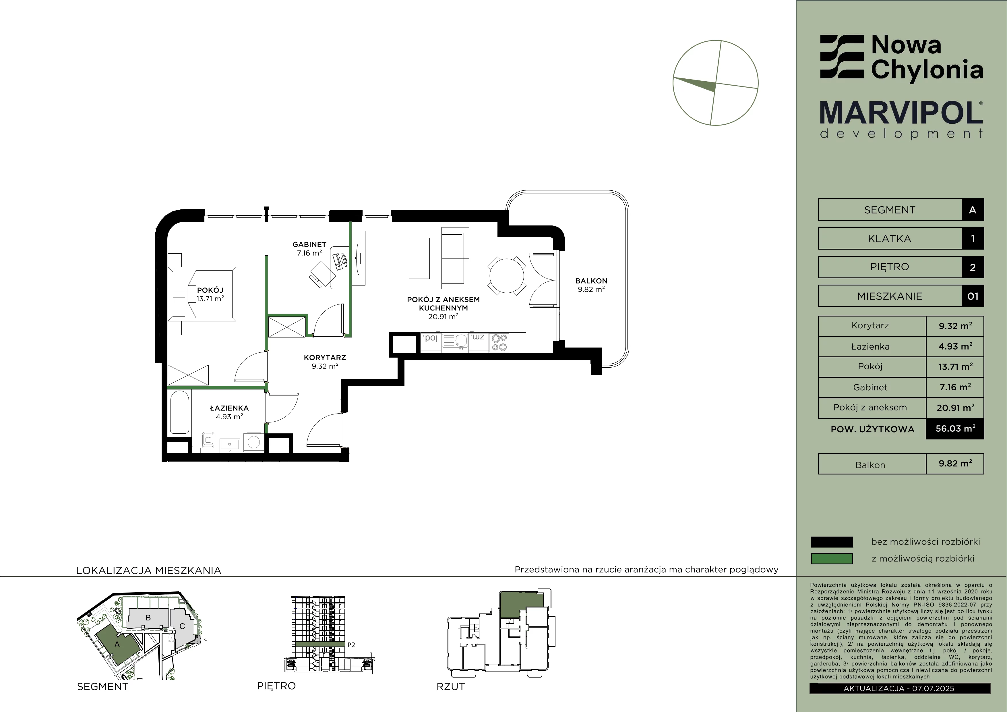 3 pokoje, mieszkanie 56,03 m², piętro 2, oferta nr A/A1-2-01, Nowa Chylonia, Gdynia, Chylonia, Chylonia, ul. Pucka 4