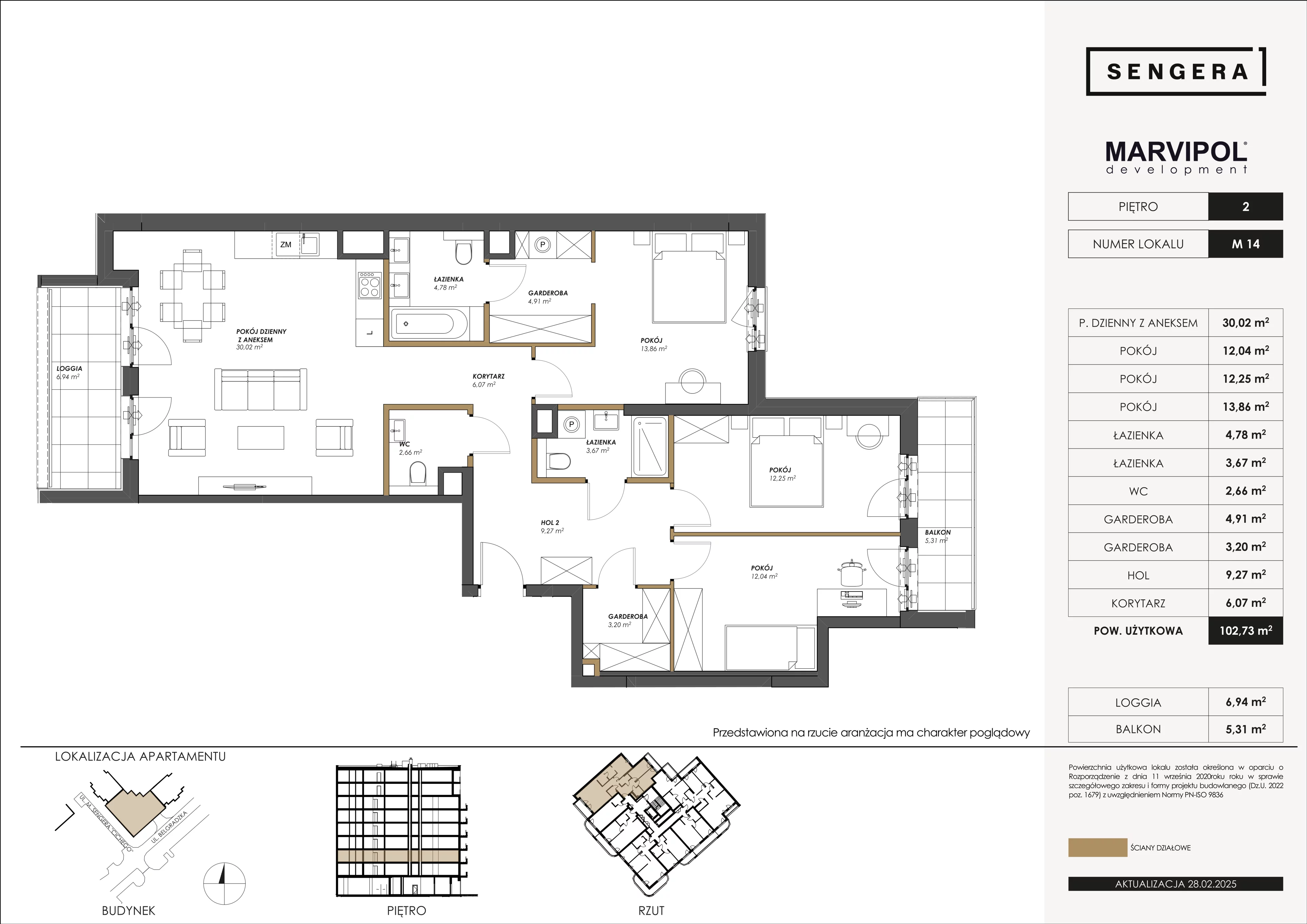 4 pokoje, apartament 102,73 m², piętro 2, oferta nr 1/M14, Sengera 1, Warszawa, Ursynów, Natolin, ul. Mariana Sengera „Cichego” 1