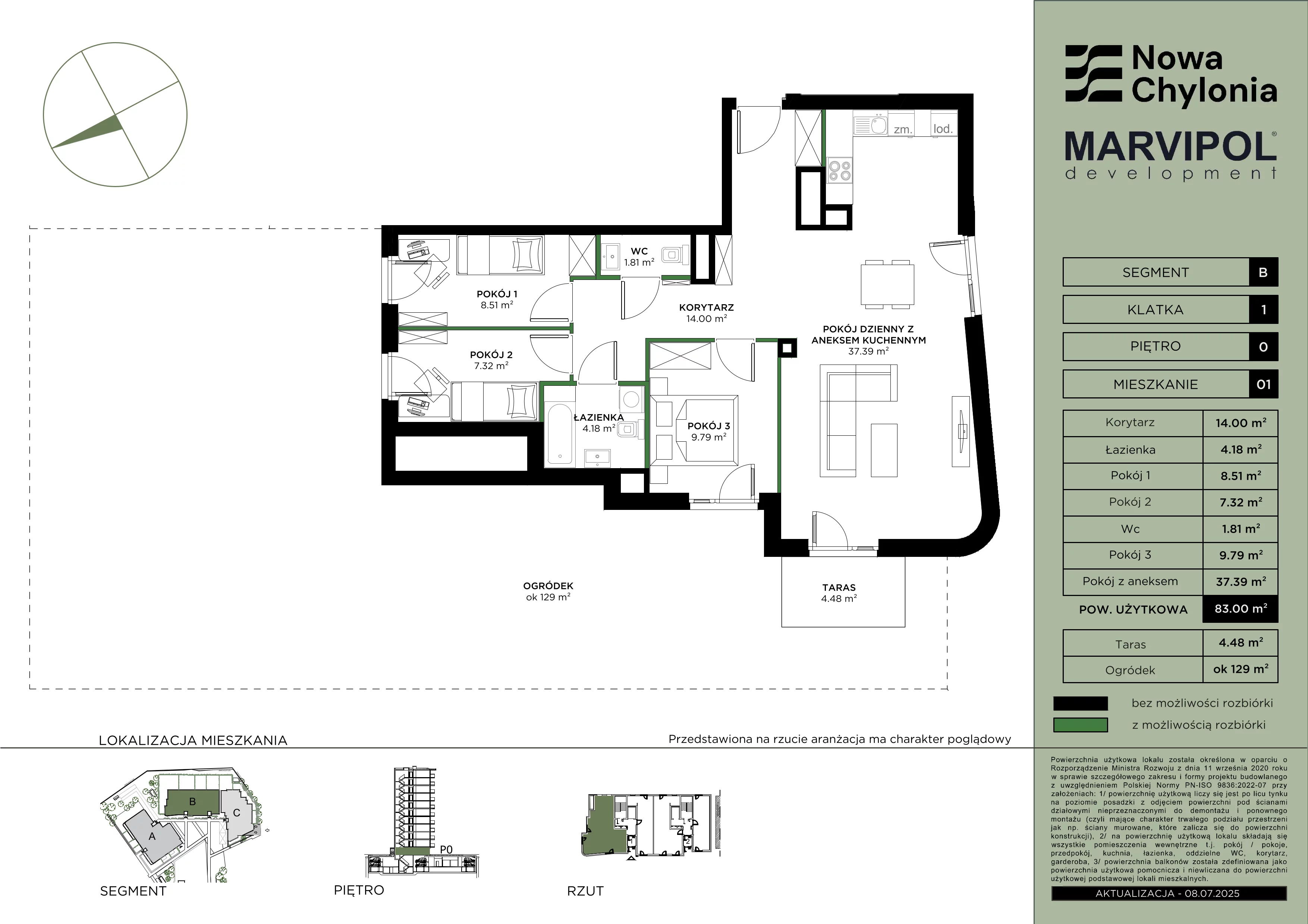 4 pokoje, mieszkanie 83,00 m², parter, oferta nr B/B1-0-01, Nowa Chylonia, Gdynia, Chylonia, Chylonia, ul. Pucka 4