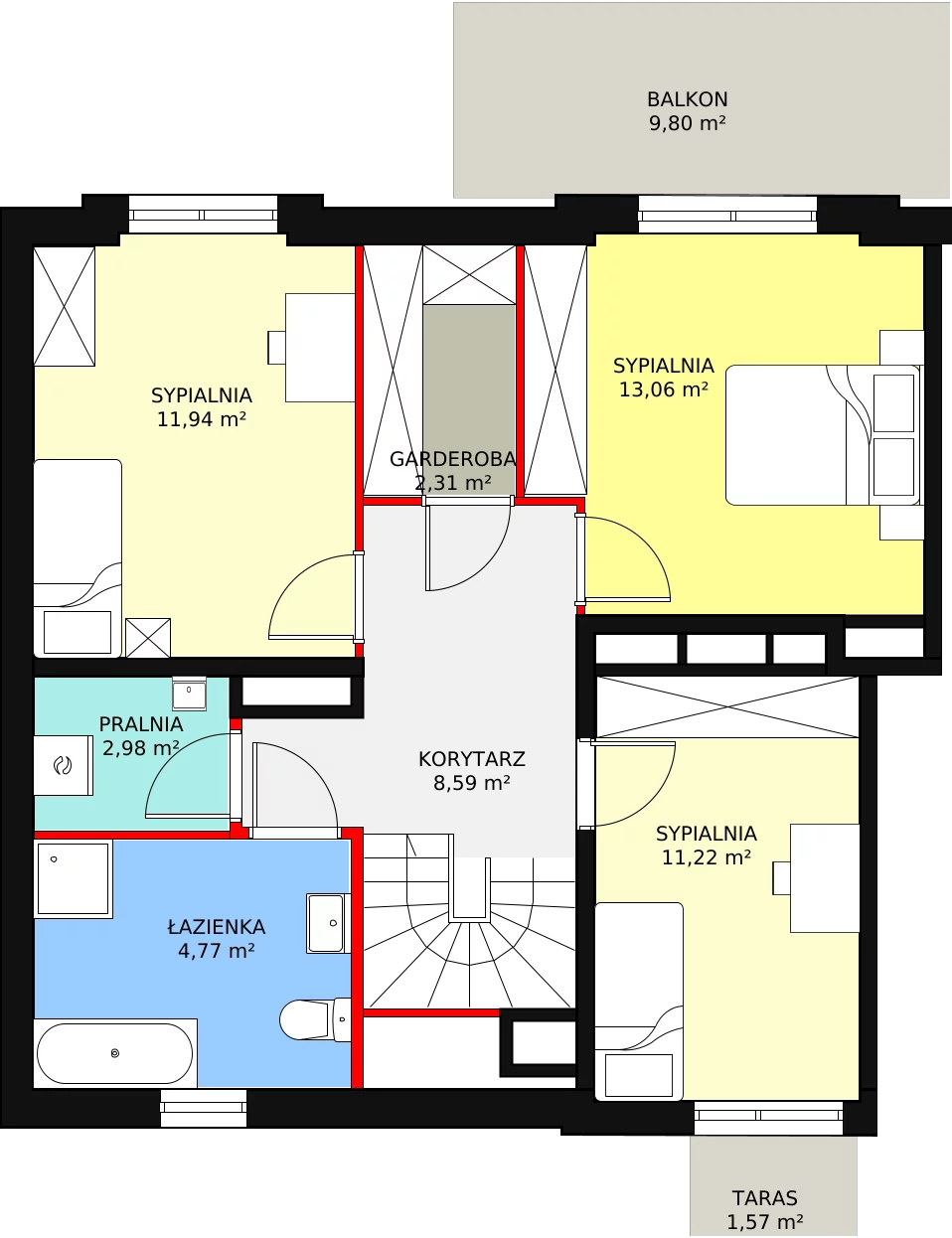 Apartament 119,82 m², piętro 1, oferta nr B1-M3, Motława Garden, Gdańsk, Olszynka, ul. Wspólna 3