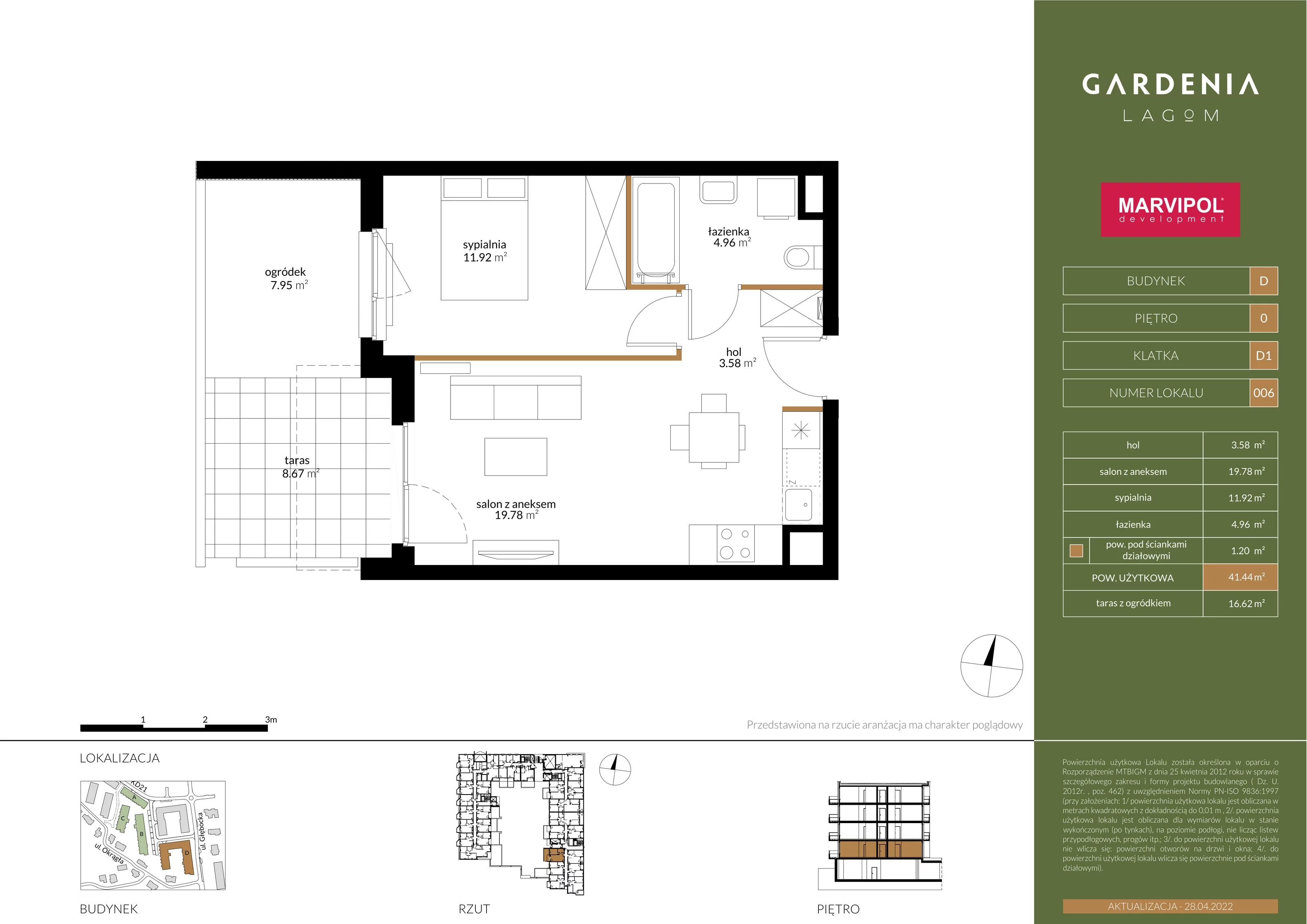 Mieszkanie 87,76 m², parter, oferta nr D008, Gardenia Lagom, Warszawa, Białołęka, Grodzisk, ul. Głębocka 117