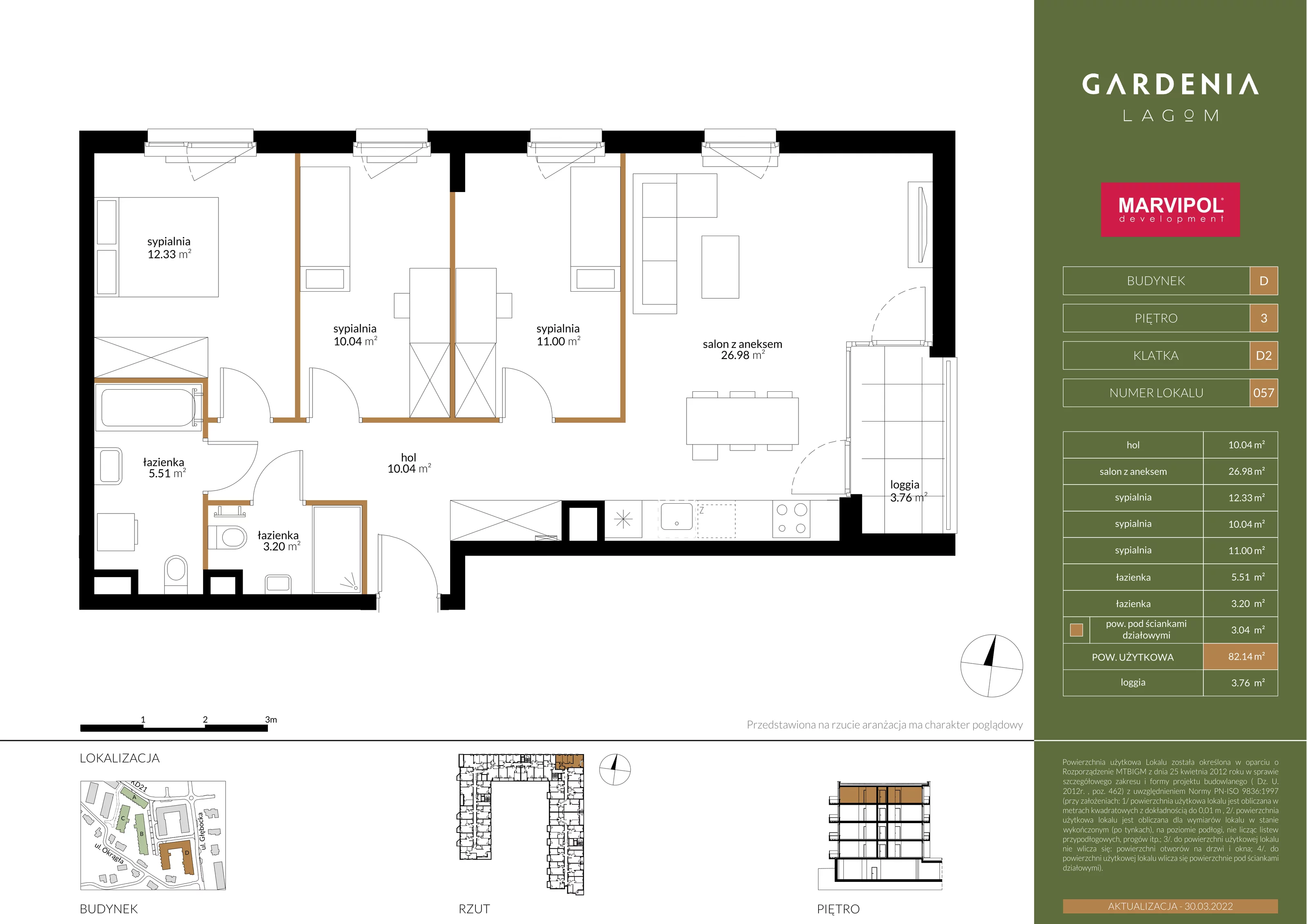 Mieszkanie 82,14 m², piętro 3, oferta nr D057, Gardenia Lagom, Warszawa, Białołęka, Grodzisk, ul. Głębocka 117-idx