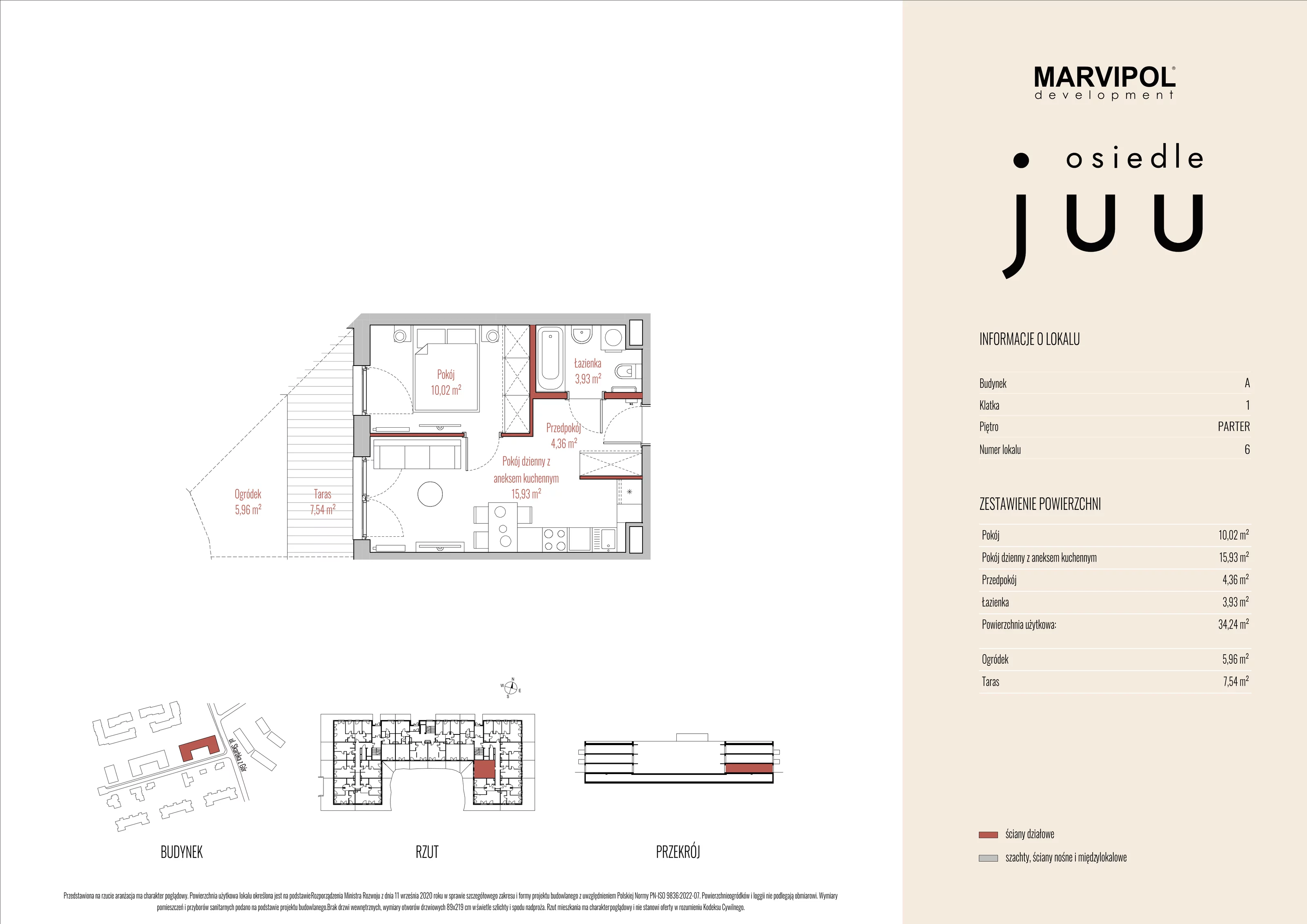 Mieszkanie 34,24 m², parter, oferta nr A_M006, Osiedle Juu, Warszawa, Białołęka, Grodzisk, ul. Skarbka z Gór 47