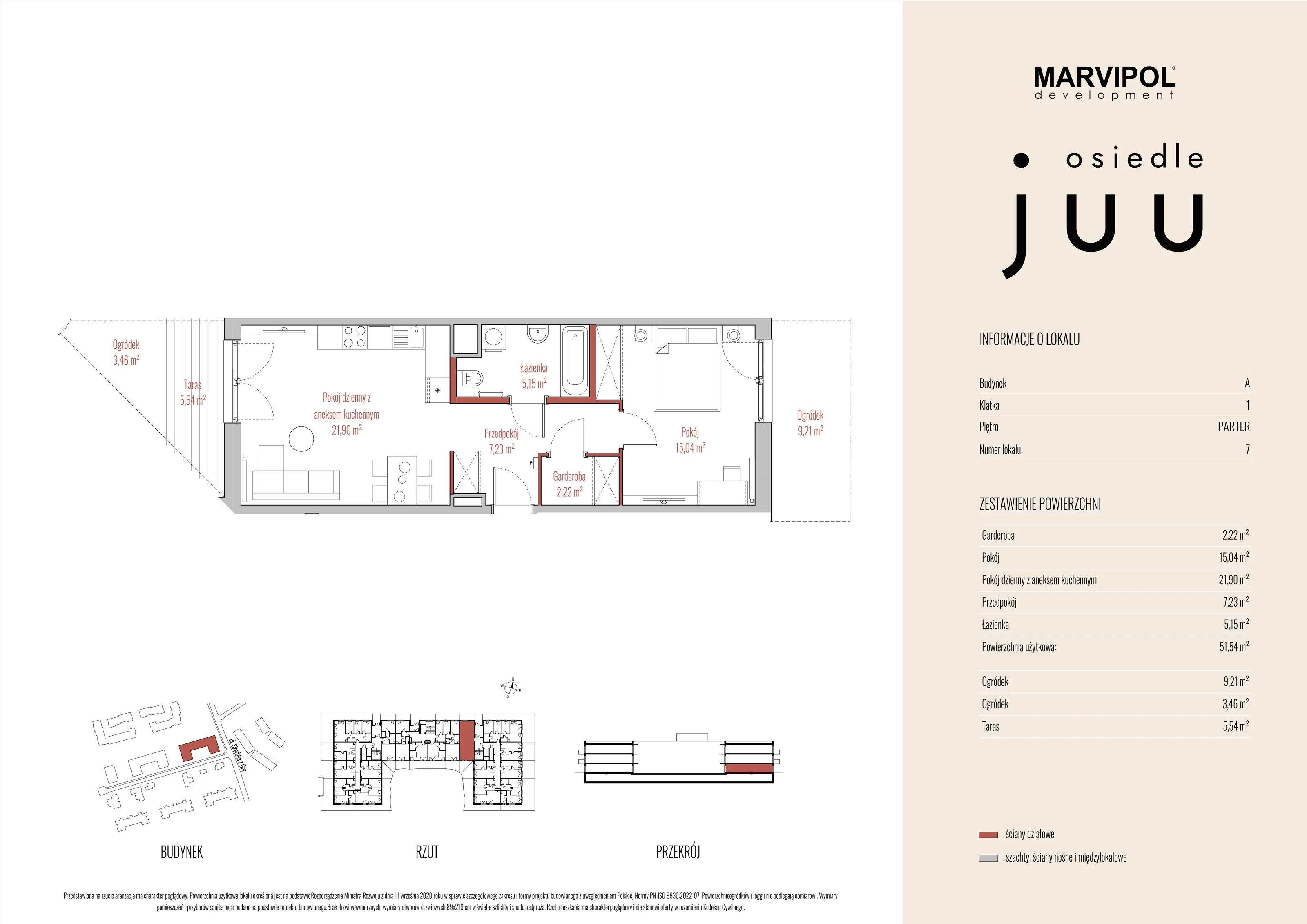 Mieszkanie 51,54 m², parter, oferta nr A_M007, Osiedle Juu, Warszawa, Białołęka, Grodzisk, ul. Skarbka z Gór 47