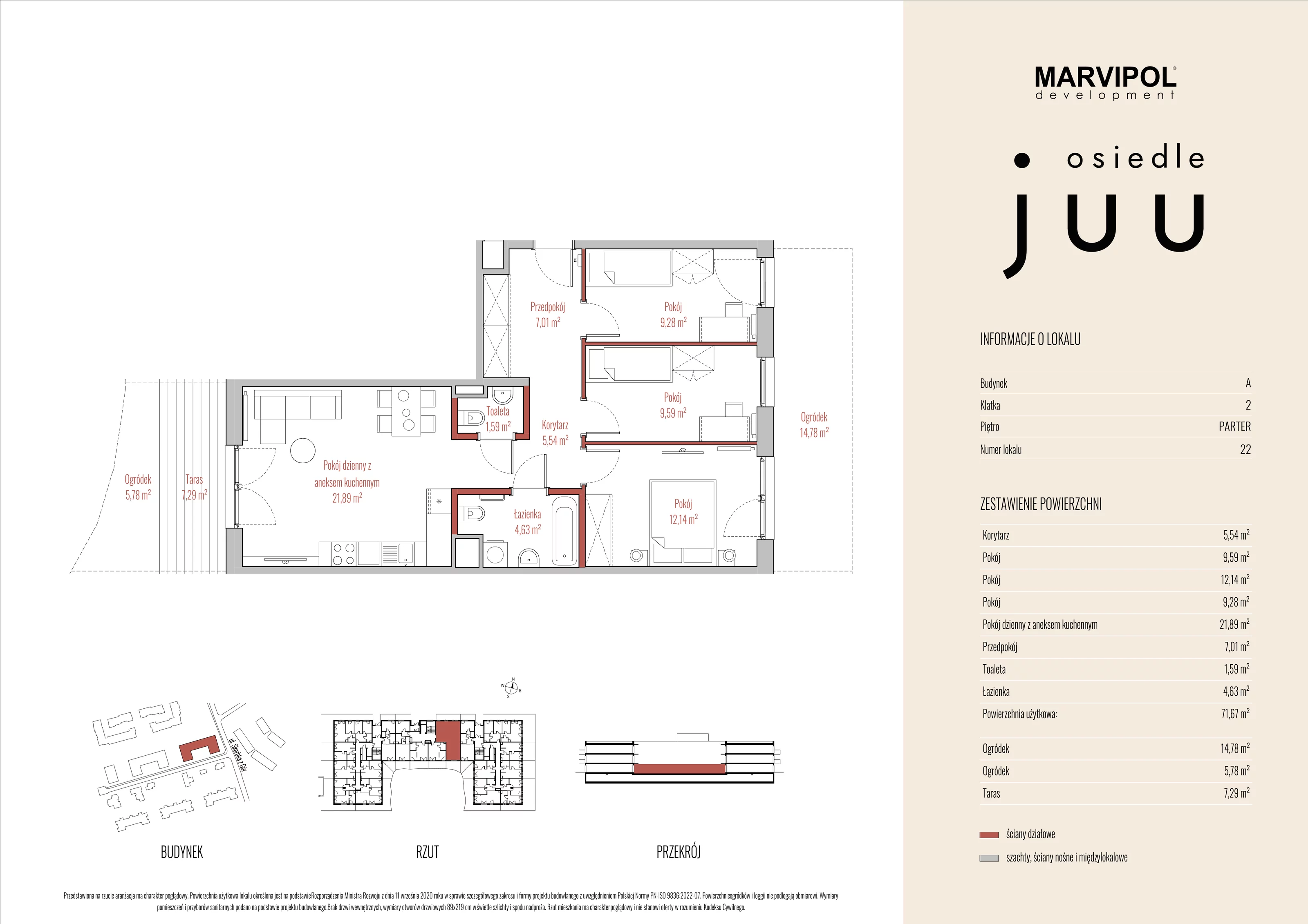 Mieszkanie 71,67 m², parter, oferta nr A_M022, Osiedle Juu, Warszawa, Białołęka, Grodzisk, ul. Skarbka z Gór 47