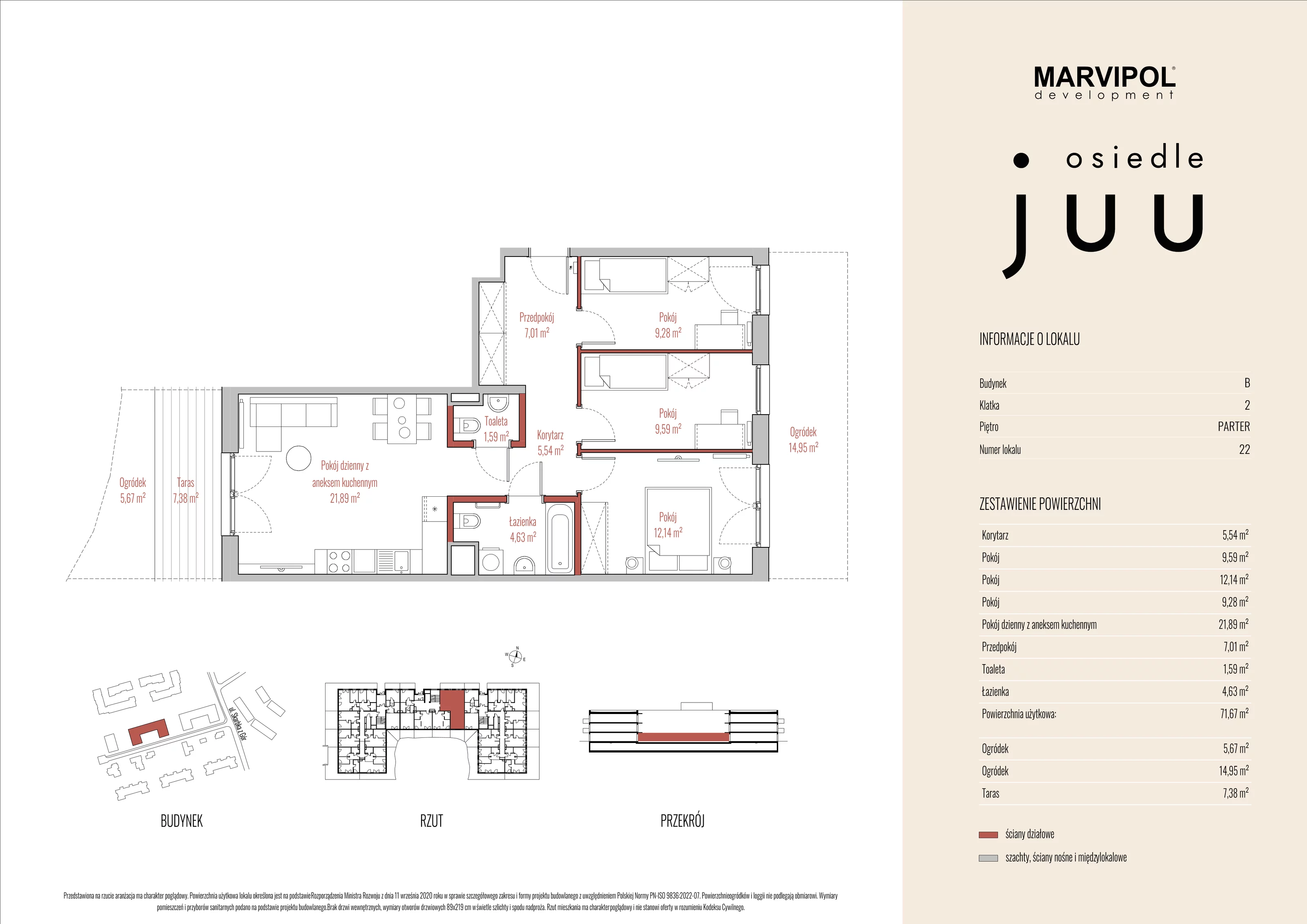 Mieszkanie 71,67 m², parter, oferta nr B_M022, Osiedle Juu, Warszawa, Białołęka, Grodzisk, ul. Skarbka z Gór 47