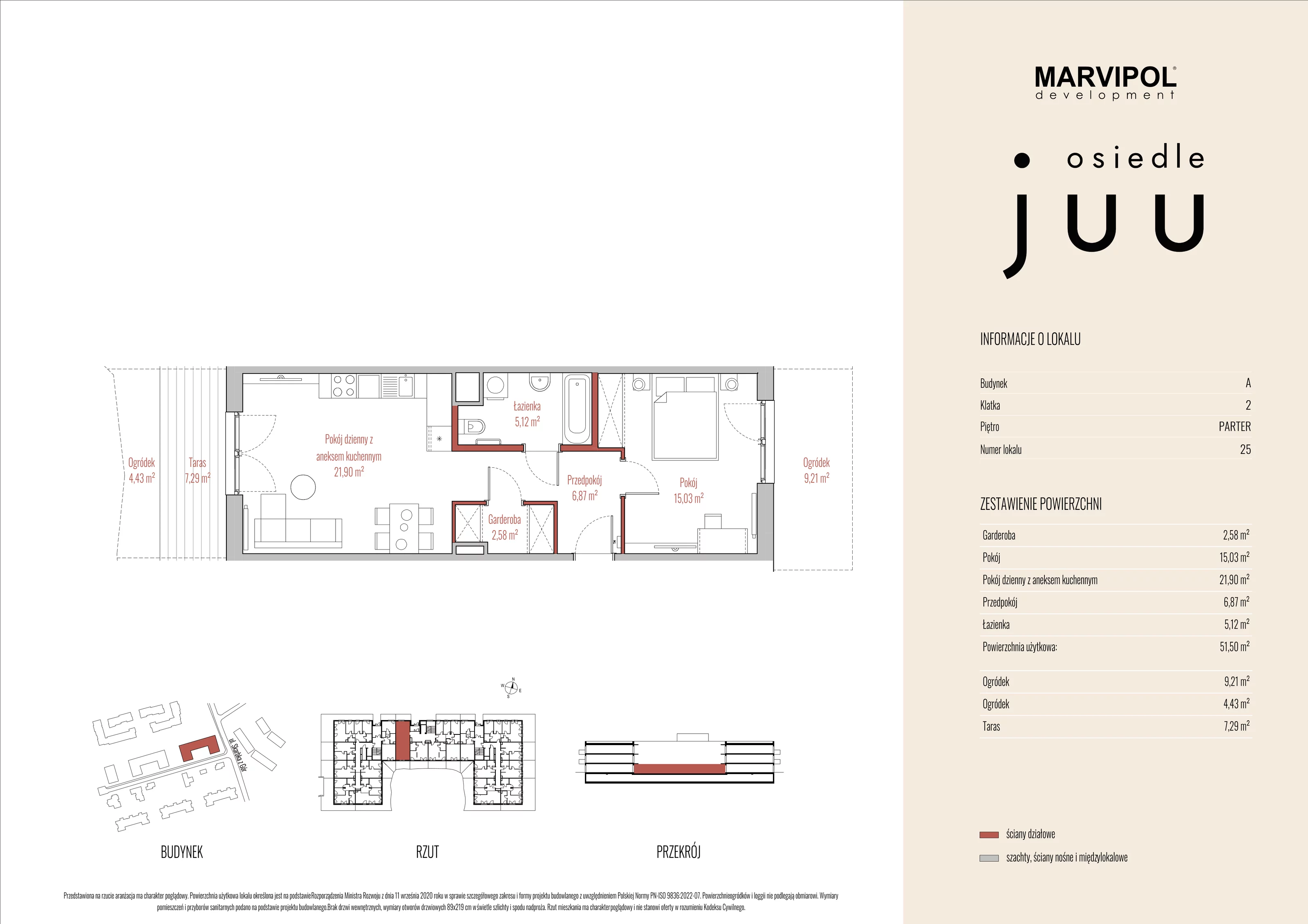 Mieszkanie 51,50 m², parter, oferta nr A_M025, Osiedle Juu, Warszawa, Białołęka, Grodzisk, ul. Skarbka z Gór 47