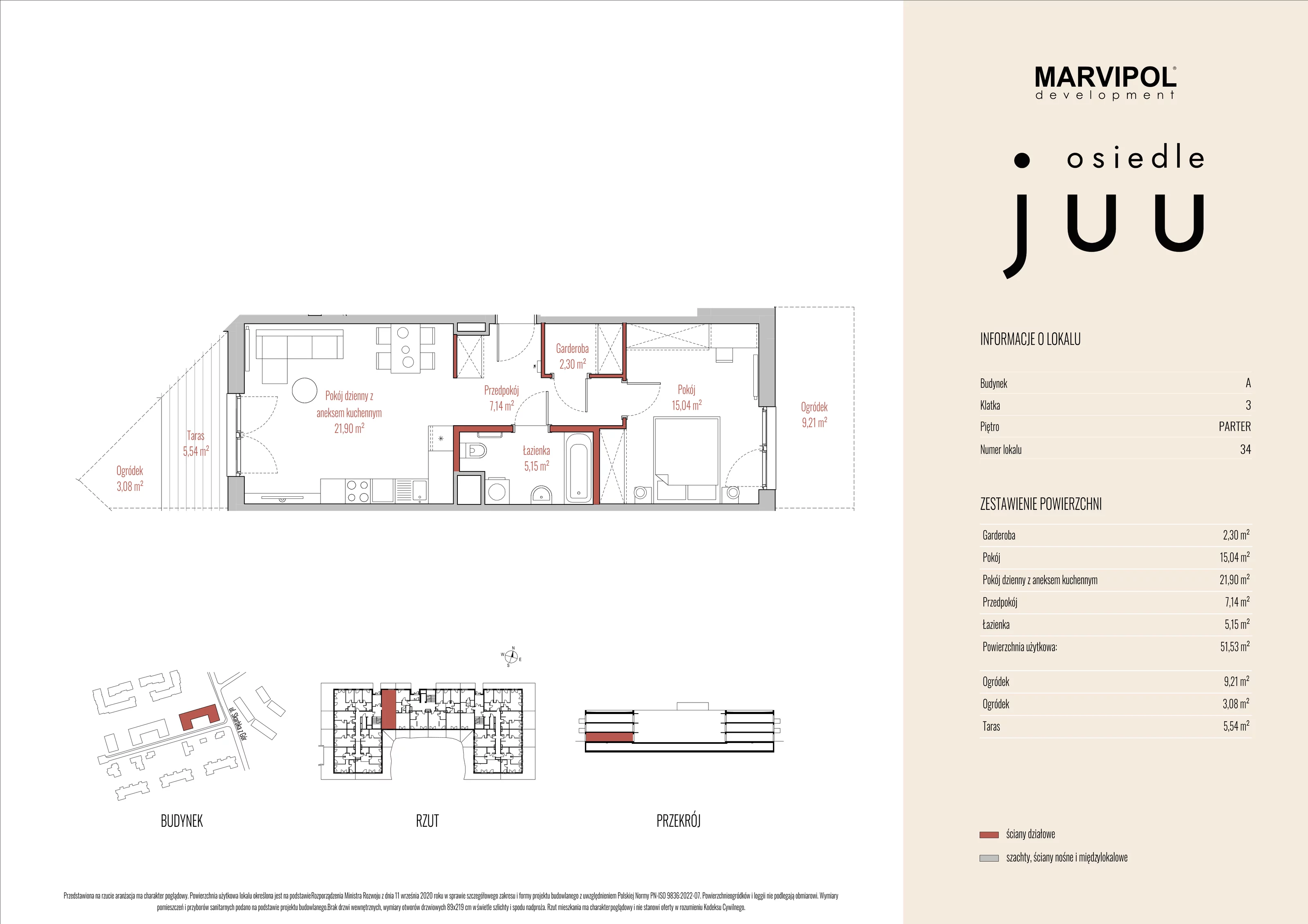 Mieszkanie 51,53 m², parter, oferta nr A_M034, Osiedle Juu, Warszawa, Białołęka, Grodzisk, ul. Skarbka z Gór 47