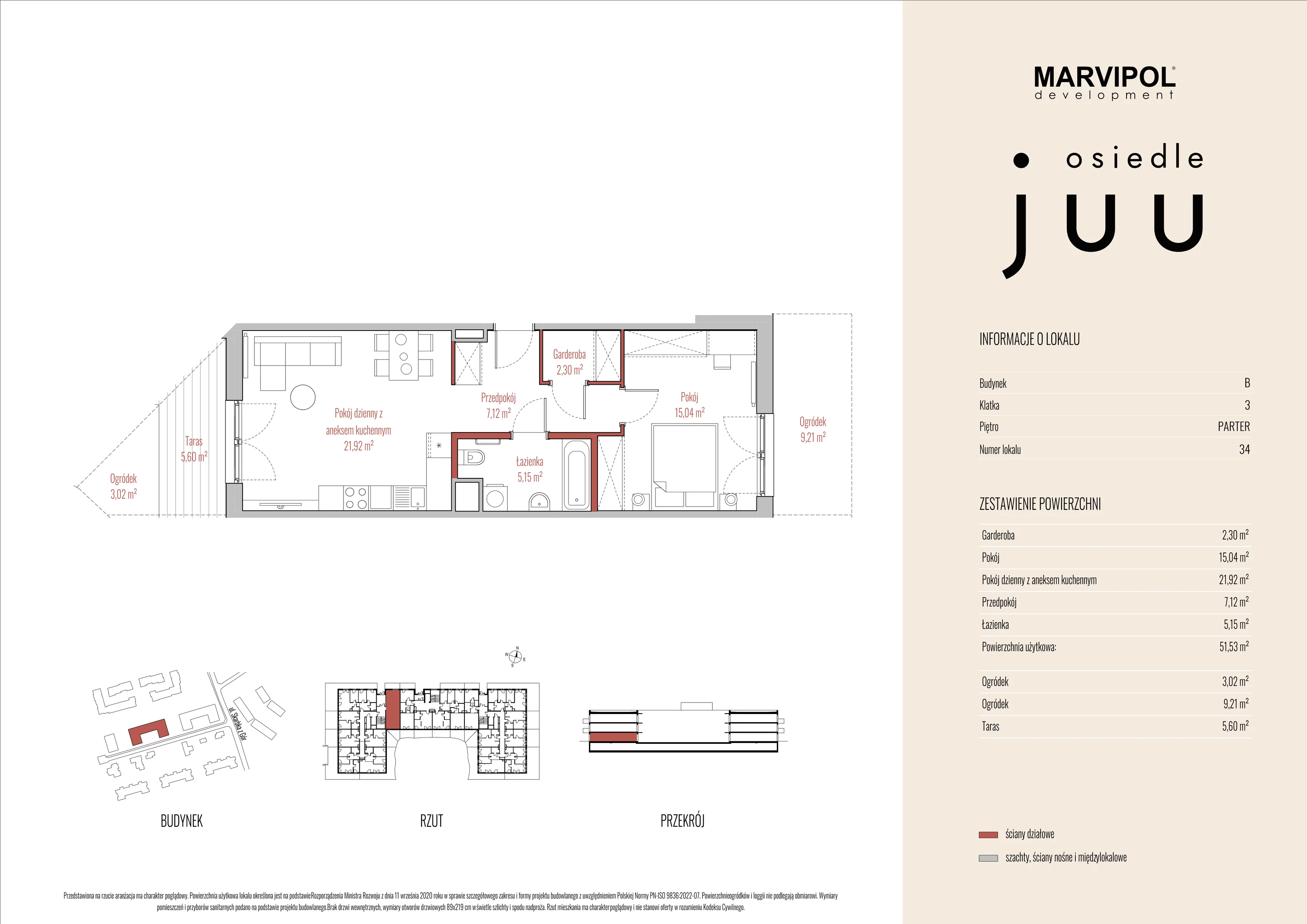 Mieszkanie 51,53 m², parter, oferta nr B_M034, Osiedle Juu, Warszawa, Białołęka, Grodzisk, ul. Skarbka z Gór 47-idx