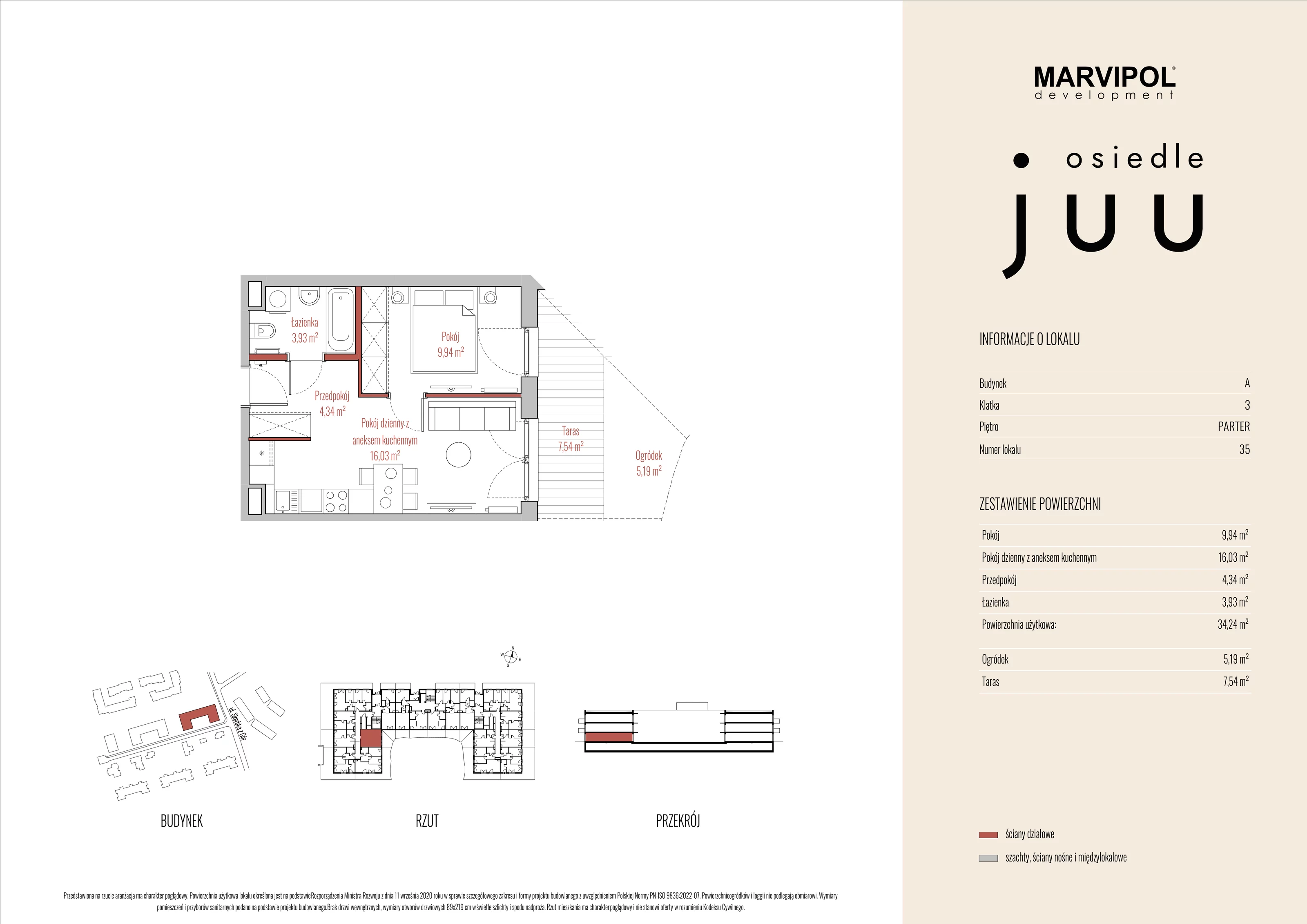Mieszkanie 34,24 m², parter, oferta nr A_M035, Osiedle Juu, Warszawa, Białołęka, Grodzisk, ul. Skarbka z Gór 47