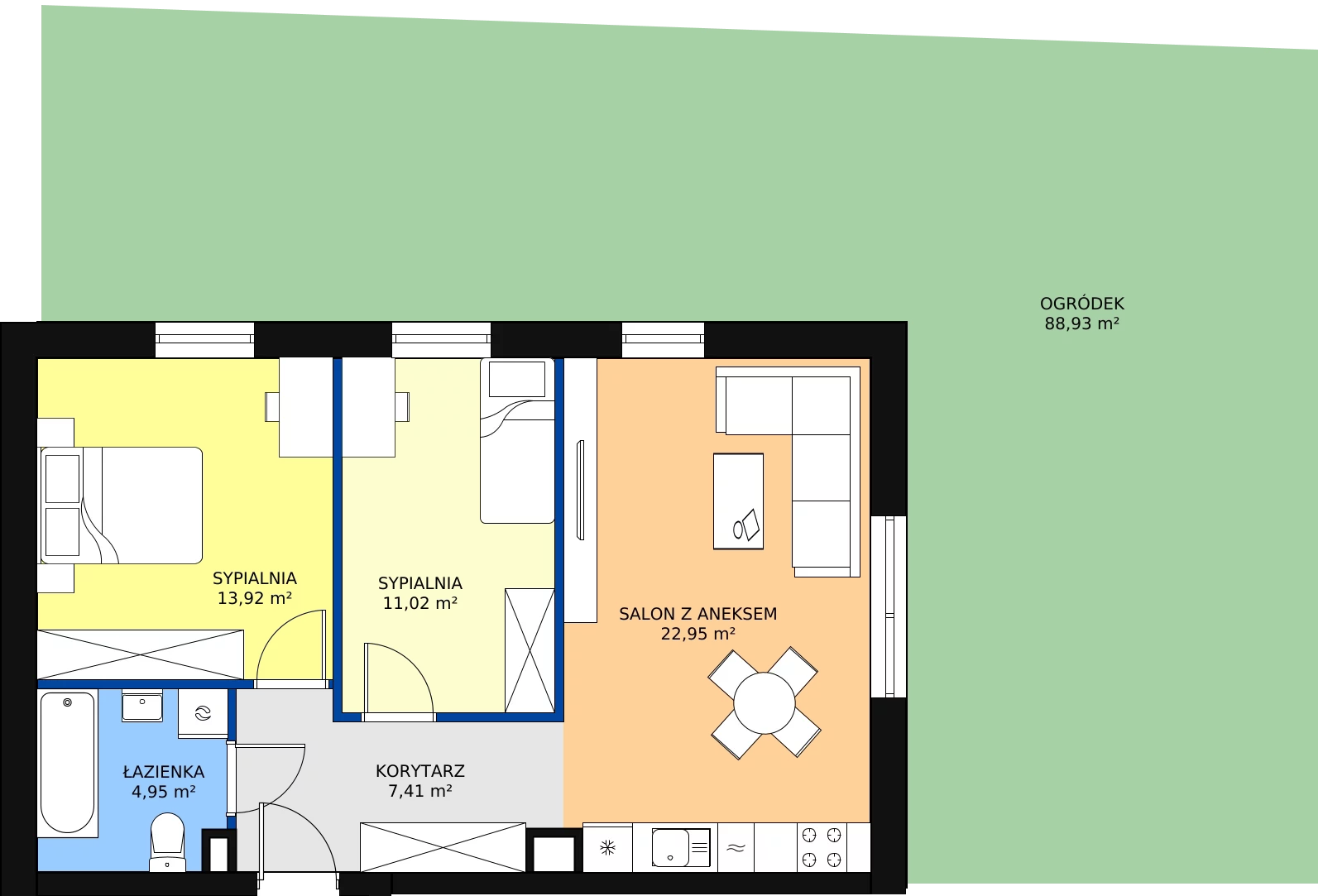 Zalety mieszkania 60.25 m², 11B.M1