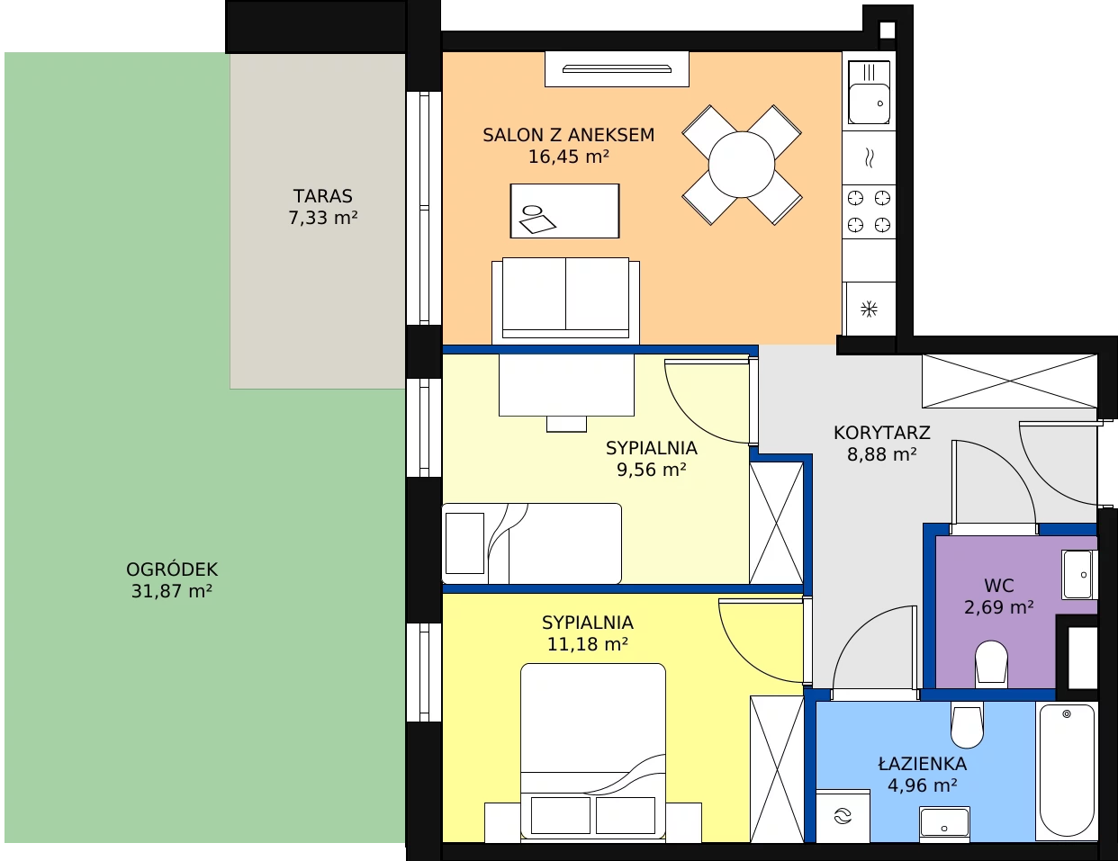 Zalety mieszkania 53.76 m², E_8