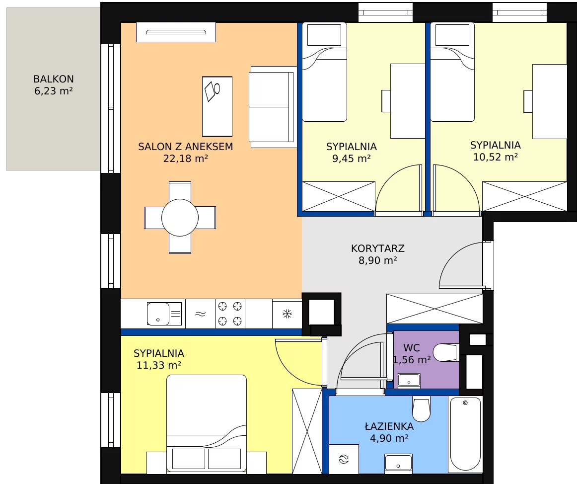 Zalety mieszkania 68.59 m², E_10