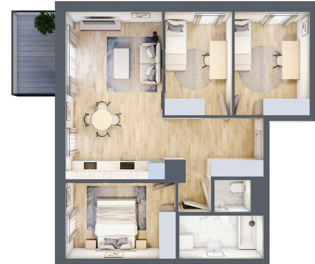 Mieszkanie 68,84 m², piętro 1, oferta nr E_10, 3 Ogrody, Zamienie, ul. Waniliowa