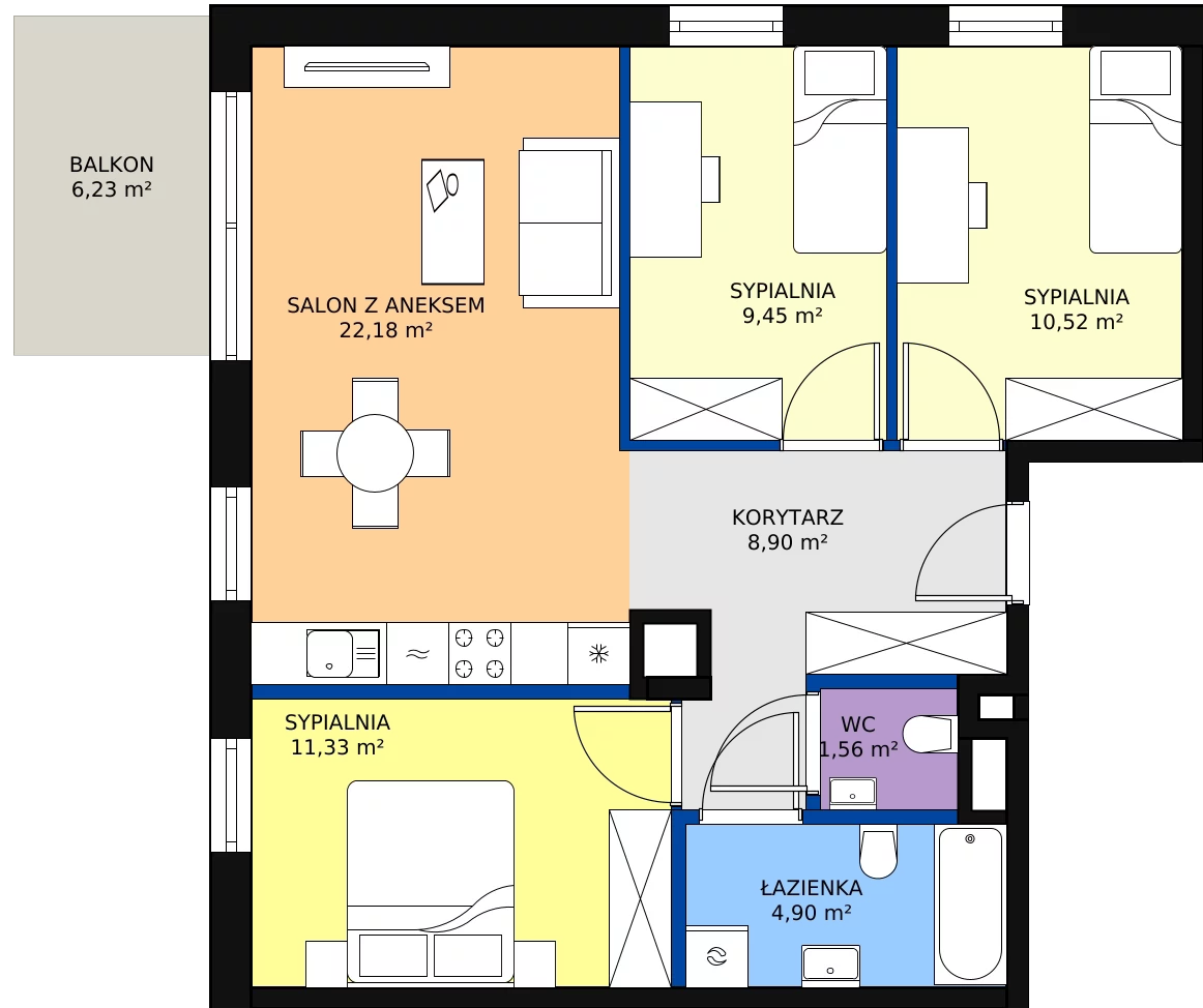 Zalety mieszkania 68.5 m², E_18