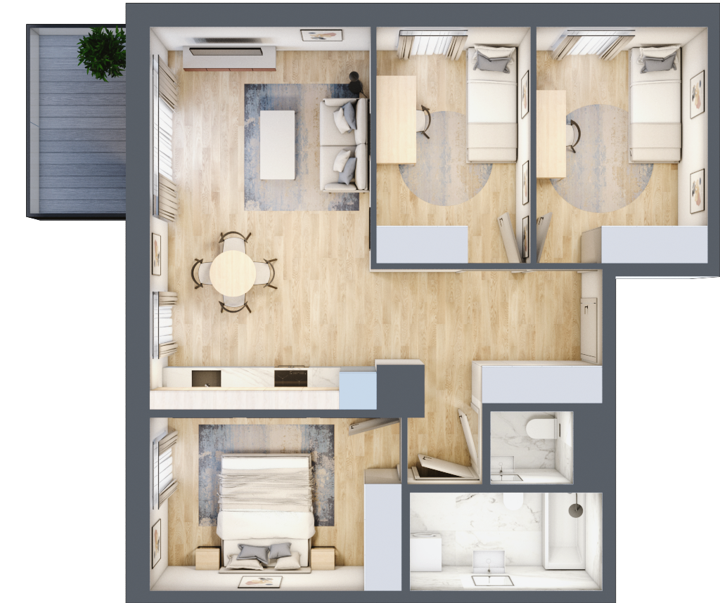 Mieszkanie 68,84 m², piętro 2, oferta nr E_18, 3 Ogrody, Zamienie, ul. Waniliowa