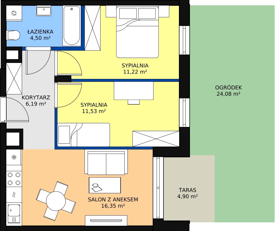 Zalety mieszkania 49.45 m², E_46