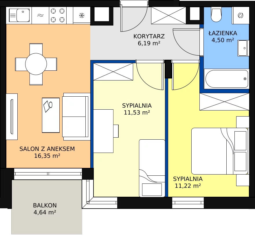 Zalety mieszkania 49.39 m², E_50