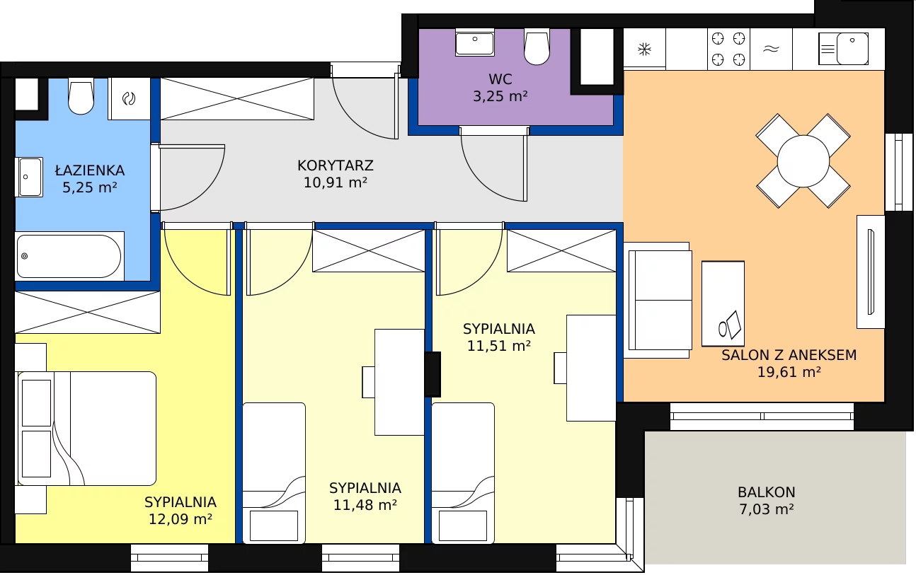 Zalety mieszkania 73.67 m², E_51