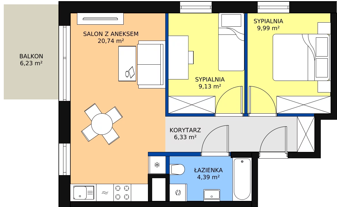 Zalety mieszkania 50 m², E_69