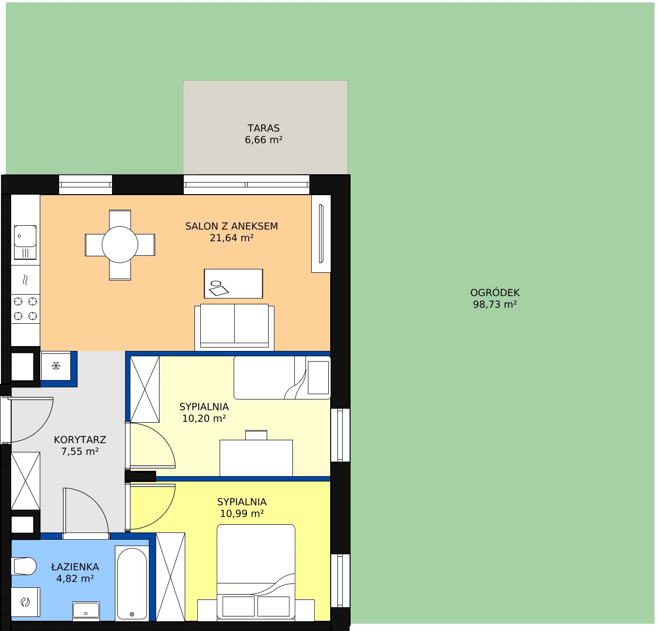 Zalety mieszkania 54.69 m², F_3