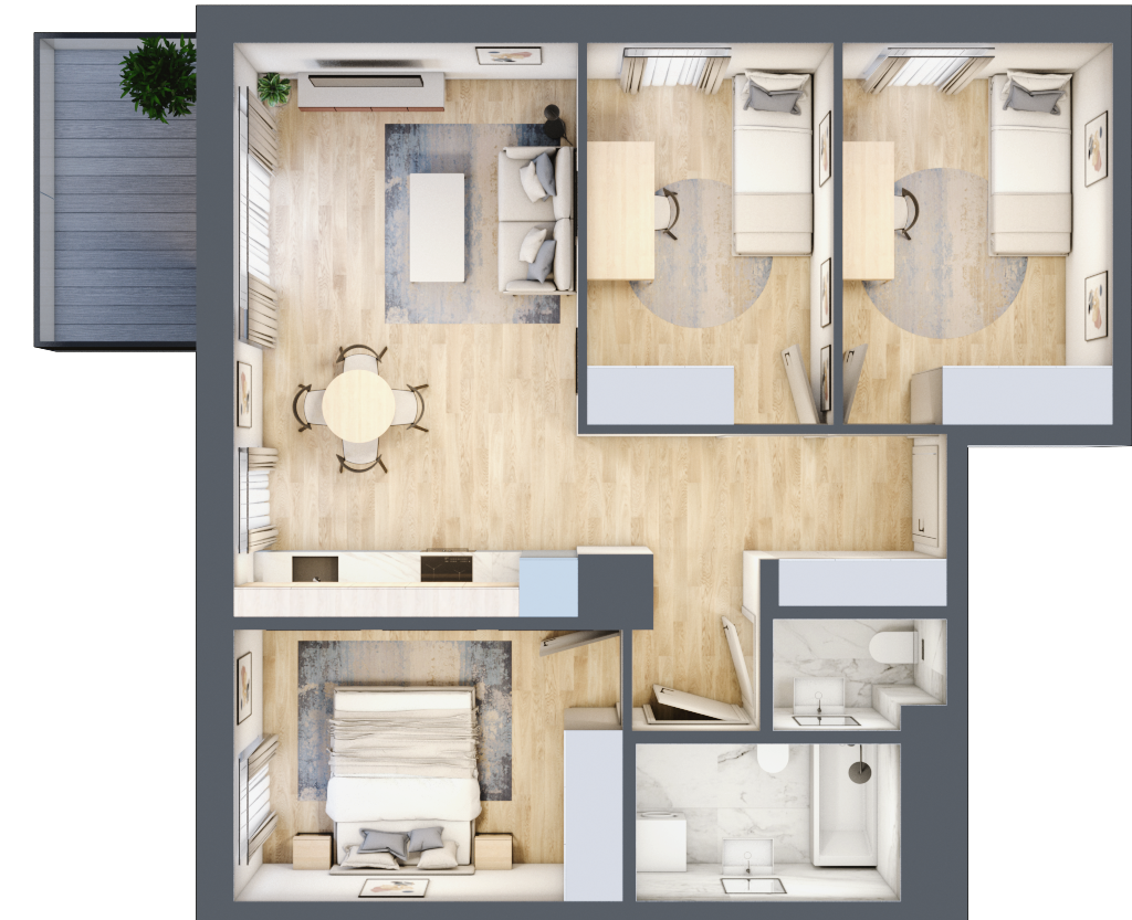 Mieszkanie 66,42 m², piętro 2, oferta nr F_23, 3 Ogrody, Zamienie, ul. Waniliowa