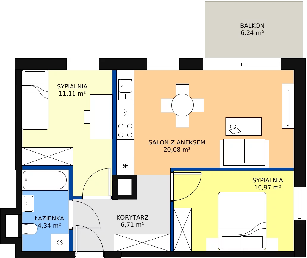 Zalety mieszkania 53.21 m², G_5