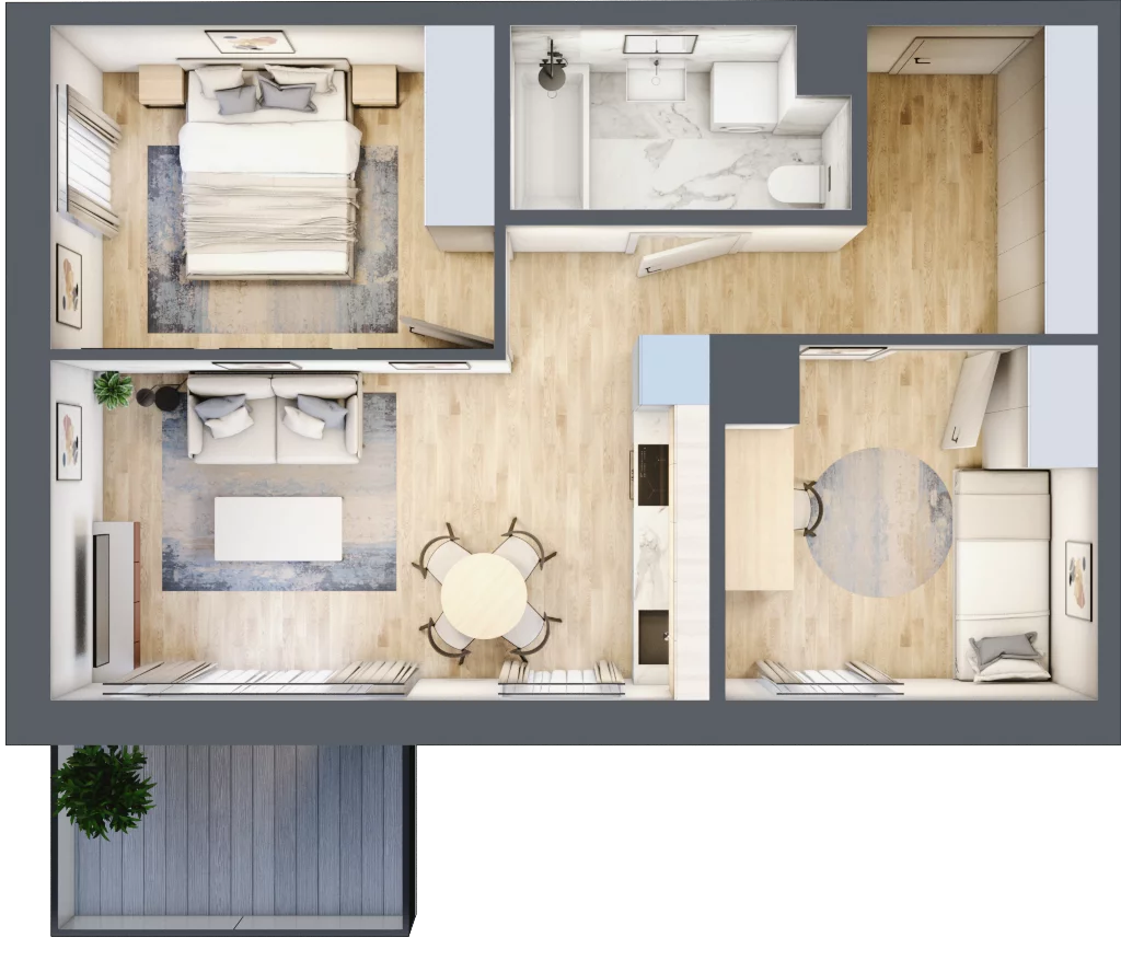 3 pokoje, mieszkanie 49,19 m², piętro 2, oferta nr G_11, 3 Ogrody, Zamienie, ul. Anyżkowa