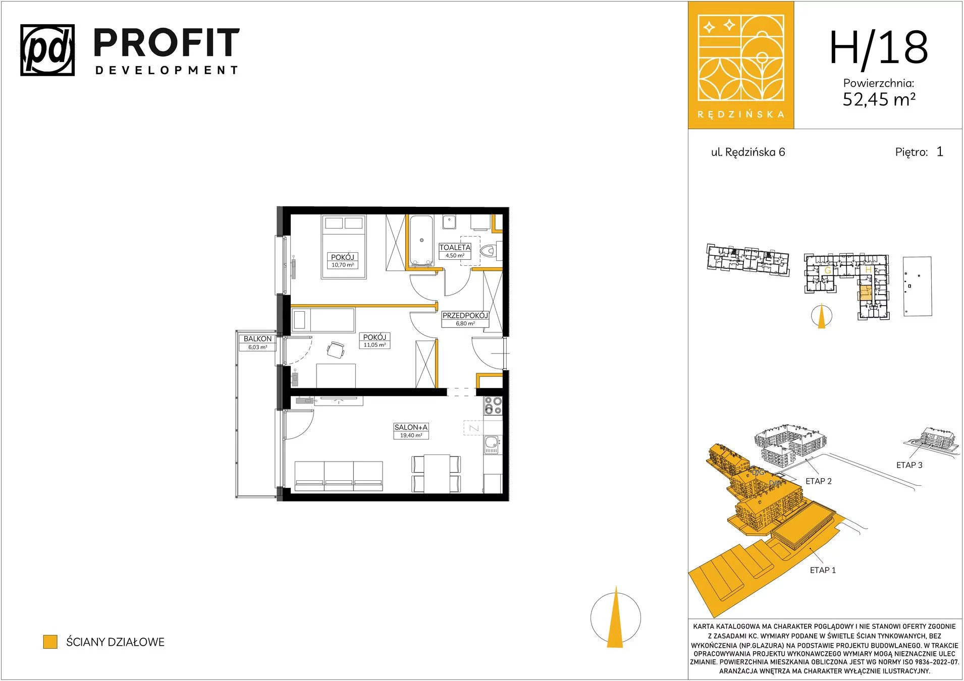 Mieszkanie 52,89 m², piętro 1, oferta nr RD1/H/18, Rędzińska, Wrocław, Maślice, ul. Rędzińska